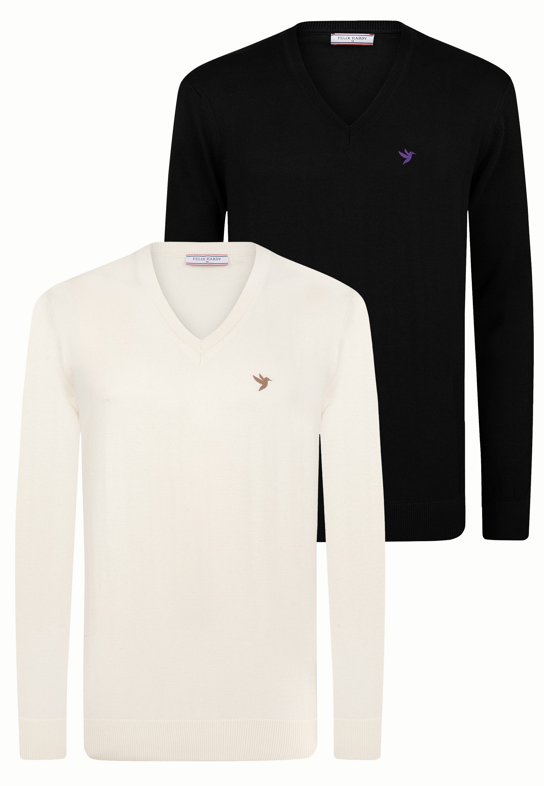 Felix Hardy V-Ausschnitt-Pullover Pullover mit V-Ausschnitt 2er-Pack (Set)
