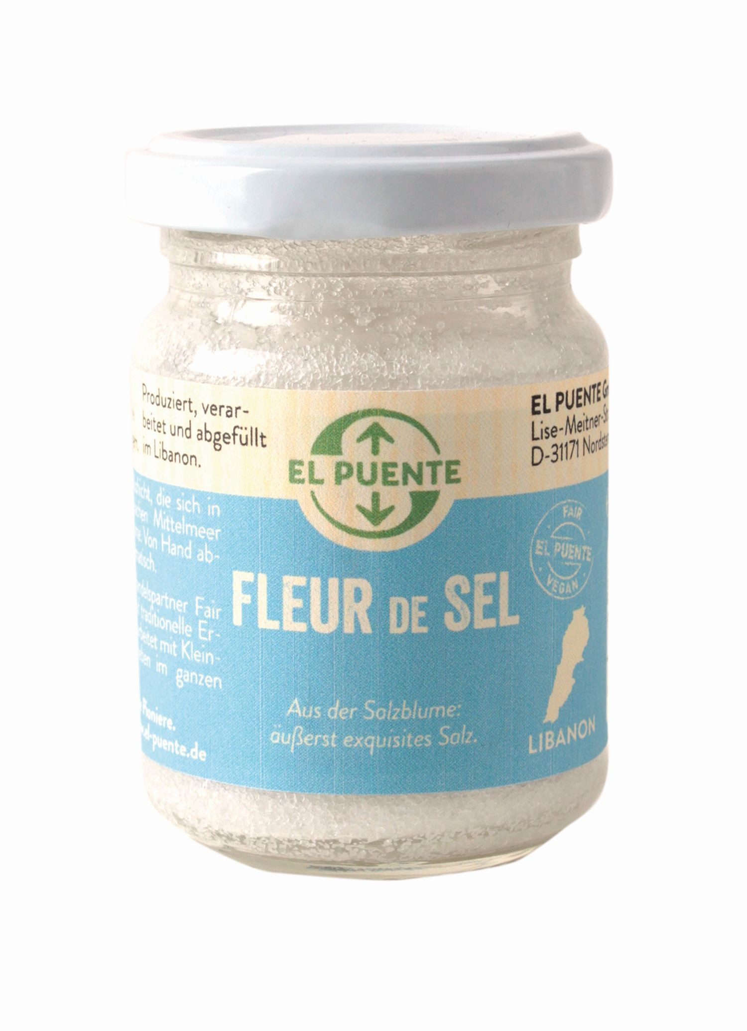 El Puente Gewürz Fleur de Sel de Anfeh - Meersalz grob, Fair Trade, Vegan, Fair Trade