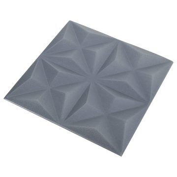 vidaXL Wandpaneel 3D-Wandpaneele 24 Stk 50x50 cm Origami Grau 6 m²