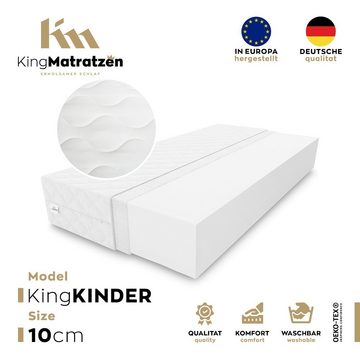 Babymatratze KingKINDER 60x120x10cm aus hochwertigen Kaltschaum, KingMatratzen, 10 cm hoch, Rollmatratze mit waschbarem Bezug