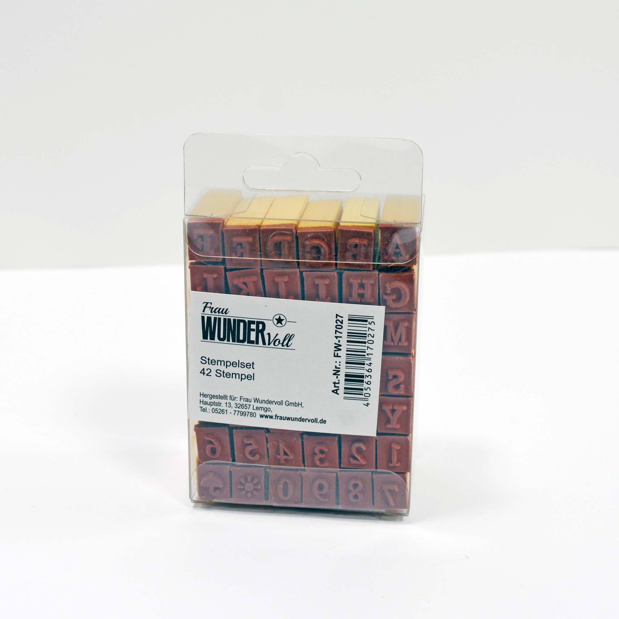 Frau WUNDERVoll Stempel 42-teiliges Stempelset - Alphabet, Zahlen, Sonderzeichen & Symbole