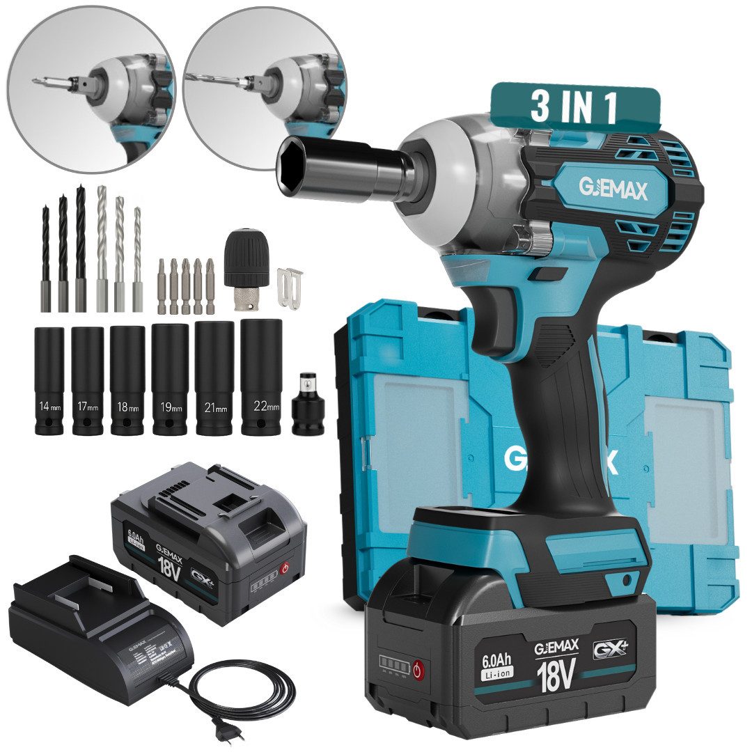 GJEMAX Akku-Schlagschrauber 18V 520NM, 520 Nm günstig online kaufen
