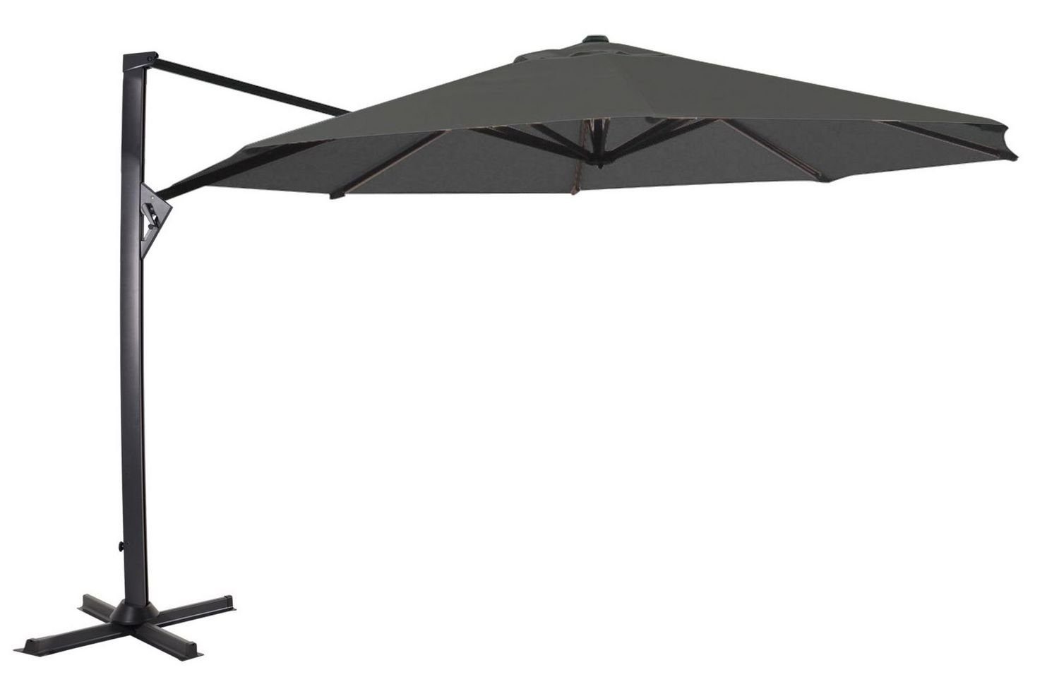 Lesli Living Sonnenschirm Lesli Living Ampelschirm Sonnenschirm "Taurus" Grau ø 3,5 m