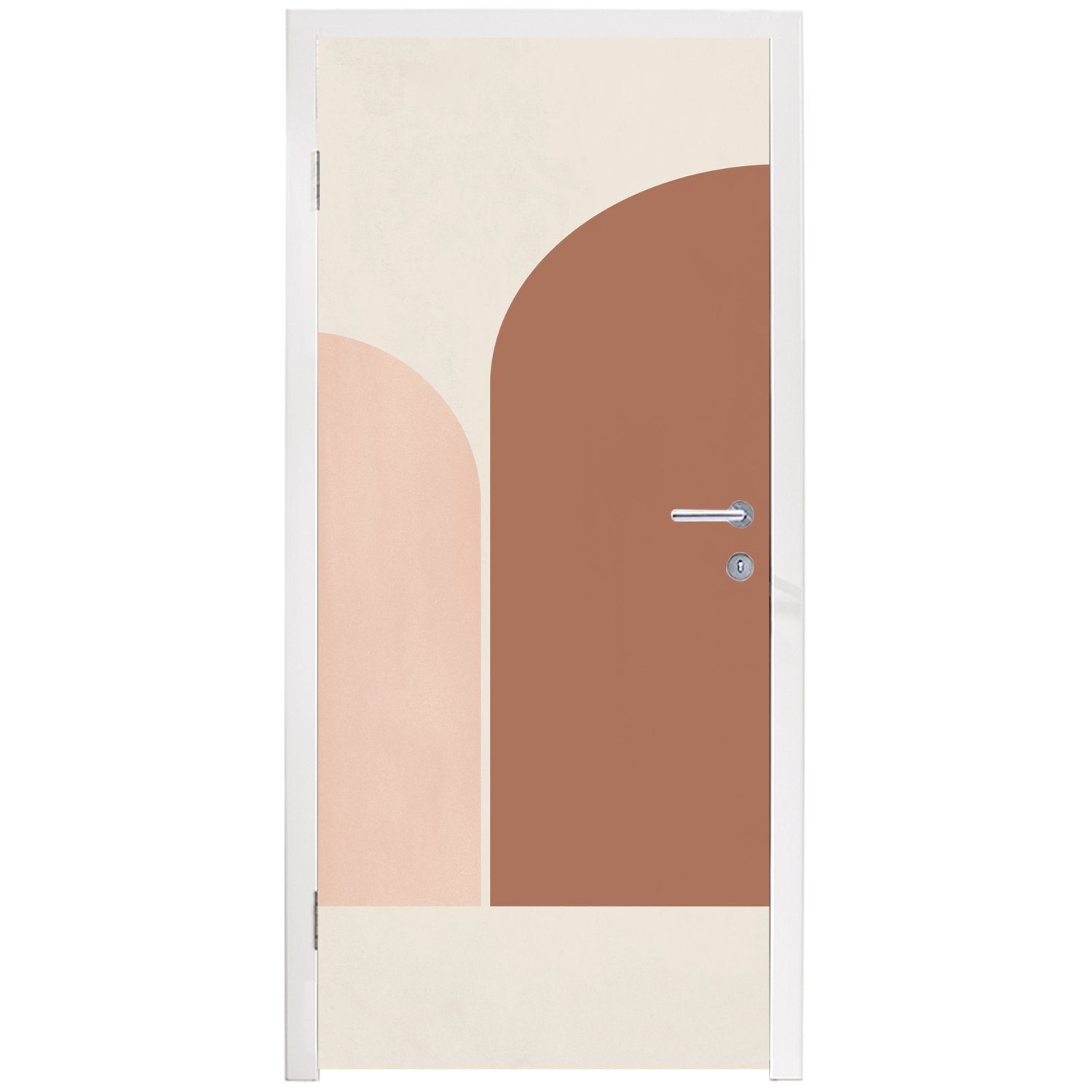 Abstrakt (1 - - 75x205 Türtapete Fototapete Kunst bedruckt, Türaufkleber, Muster, Braun Matt, St), für - Tür, MuchoWow cm