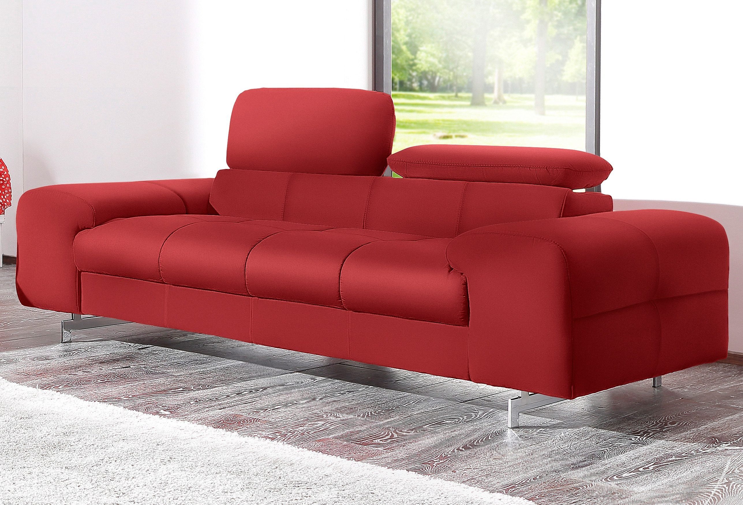 COTTA 2-Sitzer "Chef", Big-Sofa mit Kopfteilverstellung, edle Metallkufen günstig online kaufen