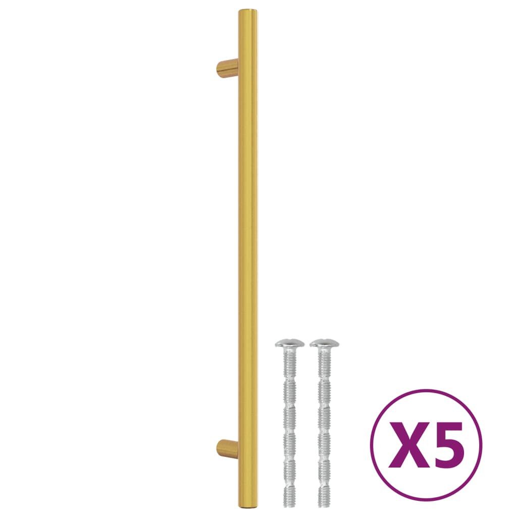 vidaXL Möbelgriff 224 mm Möbelgriffe 5 Stk Golden 224 mm Edelstahl Möbelknopf Schrankgri