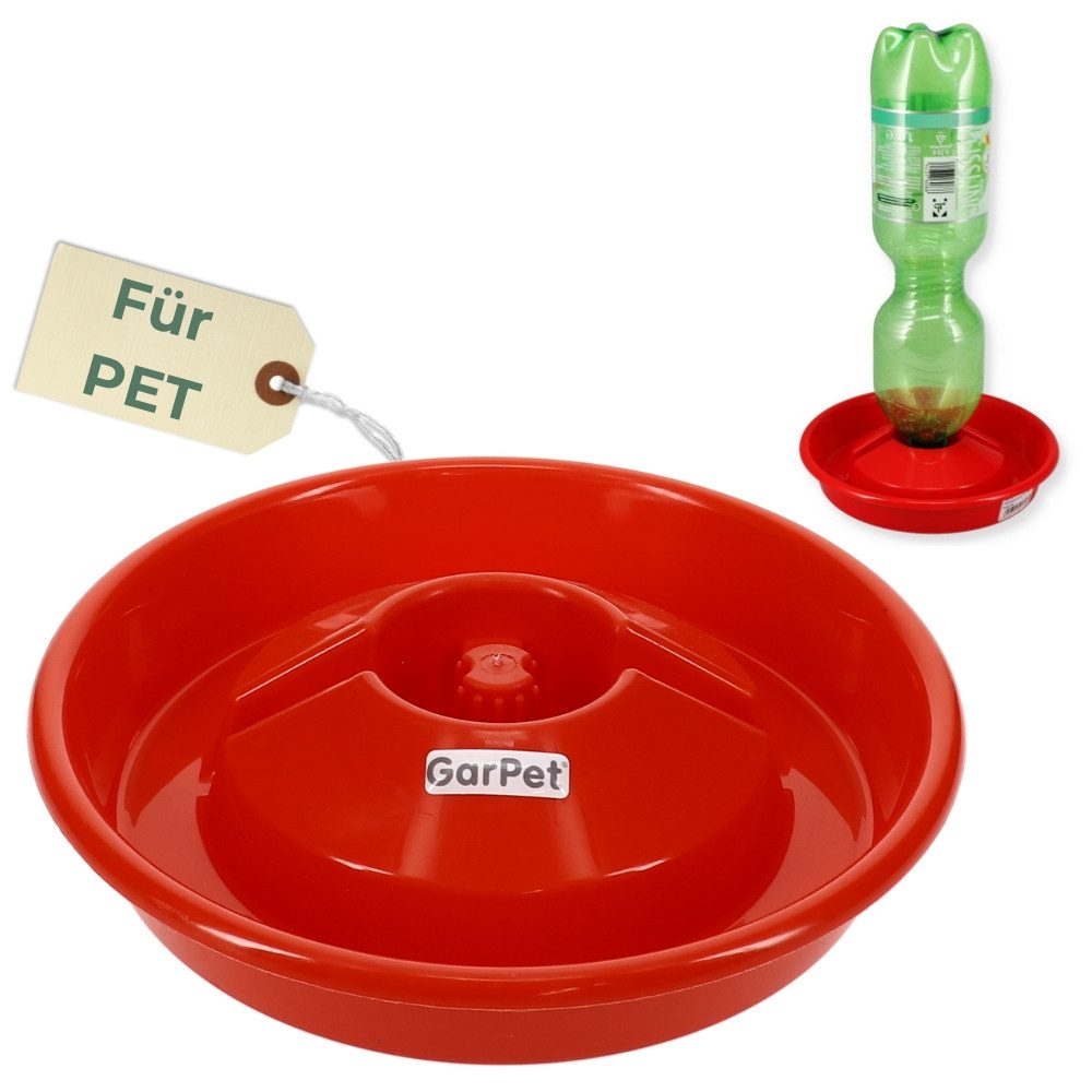 GarPet Wasserspender Tränkeschale für Kunststoffflaschen Trinkschale für PET Flaschen Huhn
