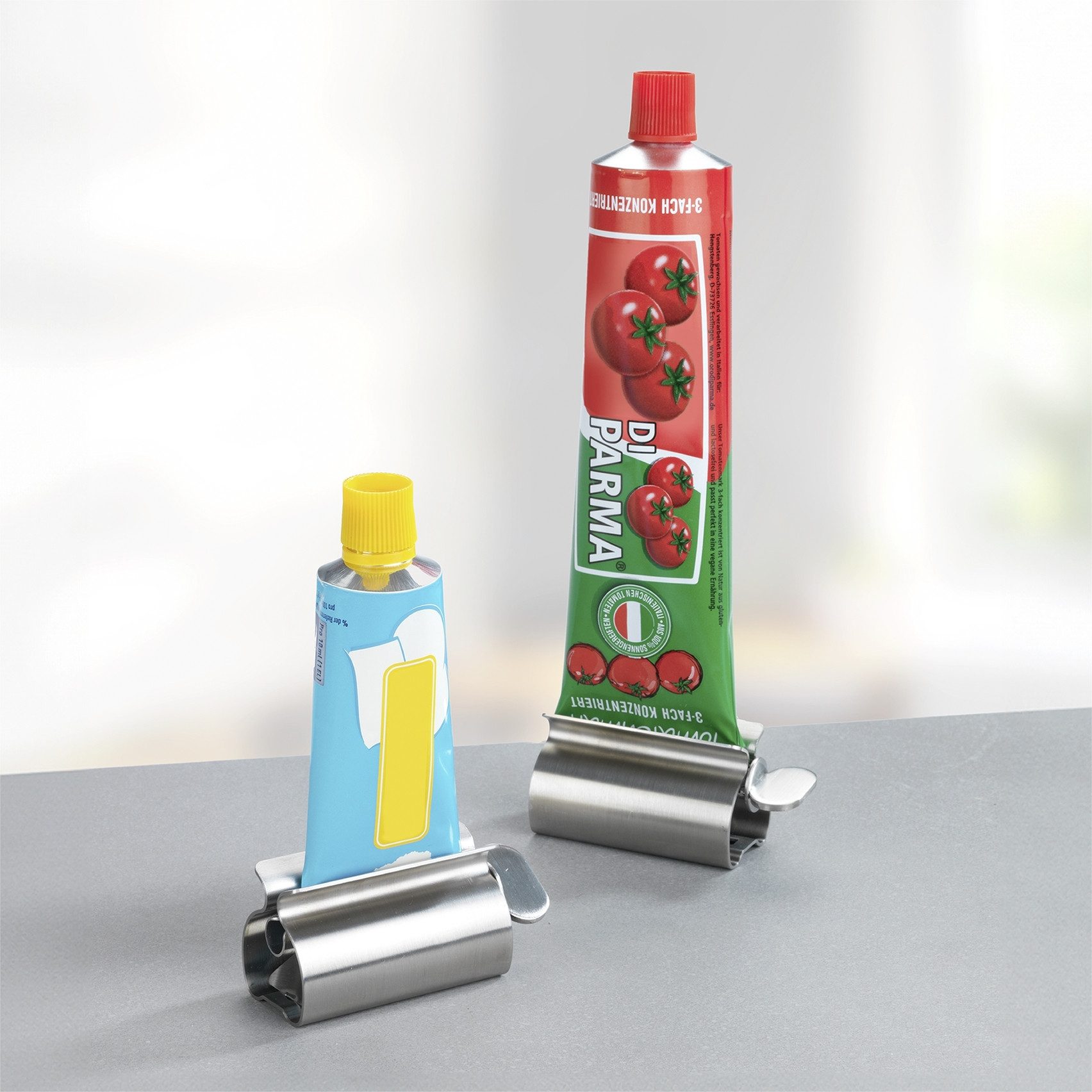 Maximex Tubenquetscher Tubenpresse EDELSTAHL (3 St), Edelstahl, mit Stehfunktion, für Zahnpasta-, Creme- & Lebensmitteltuben