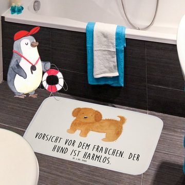 Badematte Hund Flauschig - Weiß - Geschenk, Badezimmerteppich, Hunderasse, Hund Mr. & Mrs. Panda, Höhe 1 mm, 100% Polyester, rechteckig, Saugstark
