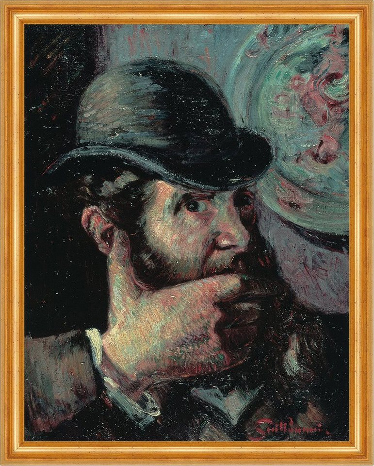 Kunstdruck SelfPortrait Armand Guillaumin Männer Hut Gesicht Hand Bart