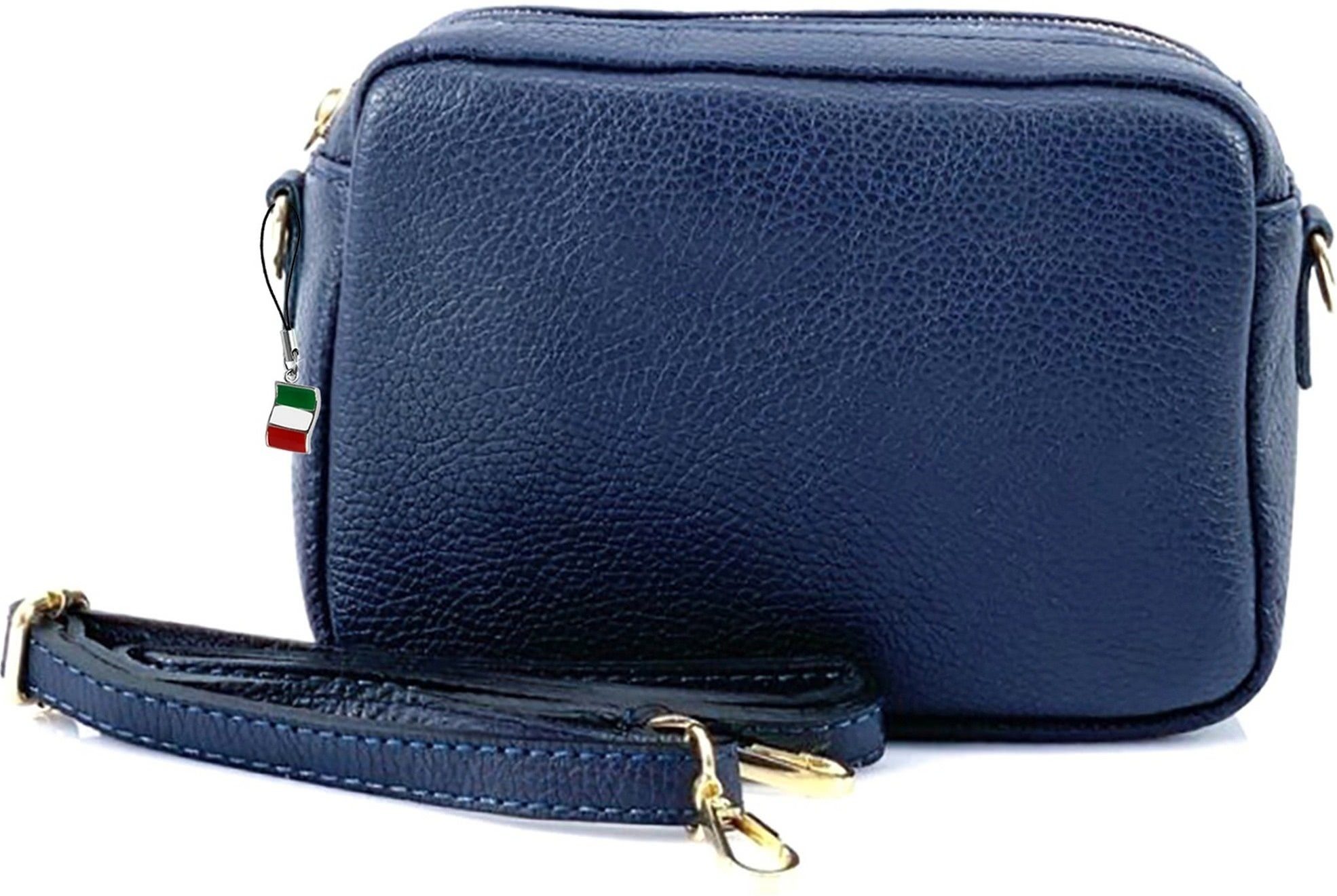 FLORENCE Umhängetasche Florence Umhängetasche Damen Tasche (Umhängetasche, Umhängetasche), Damen Umhängetasche Leder, blau, Größe ca. 22cm