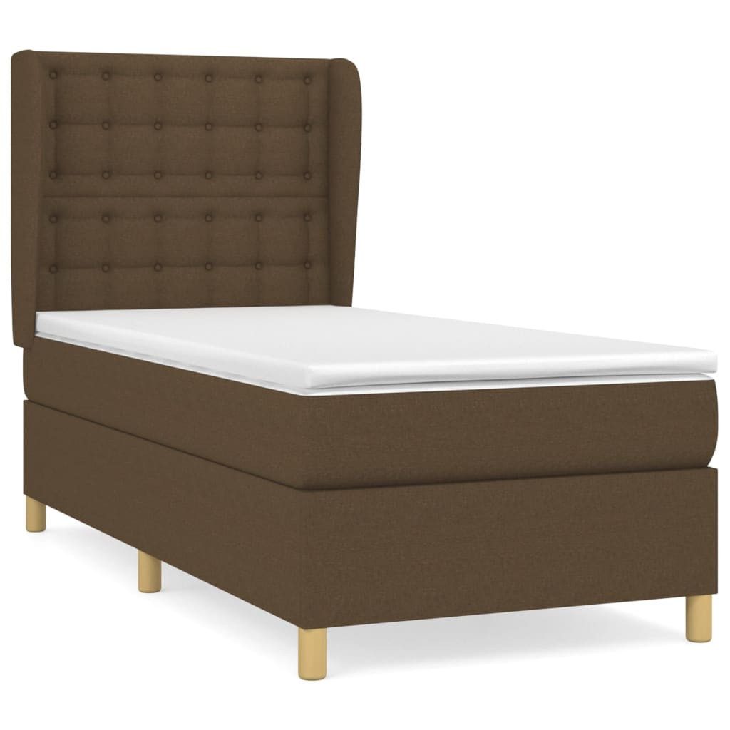 vidaXL Boxspringbett mit Matratze Dunkelbraun 90x200 cm Stoff1388705 günstig online kaufen
