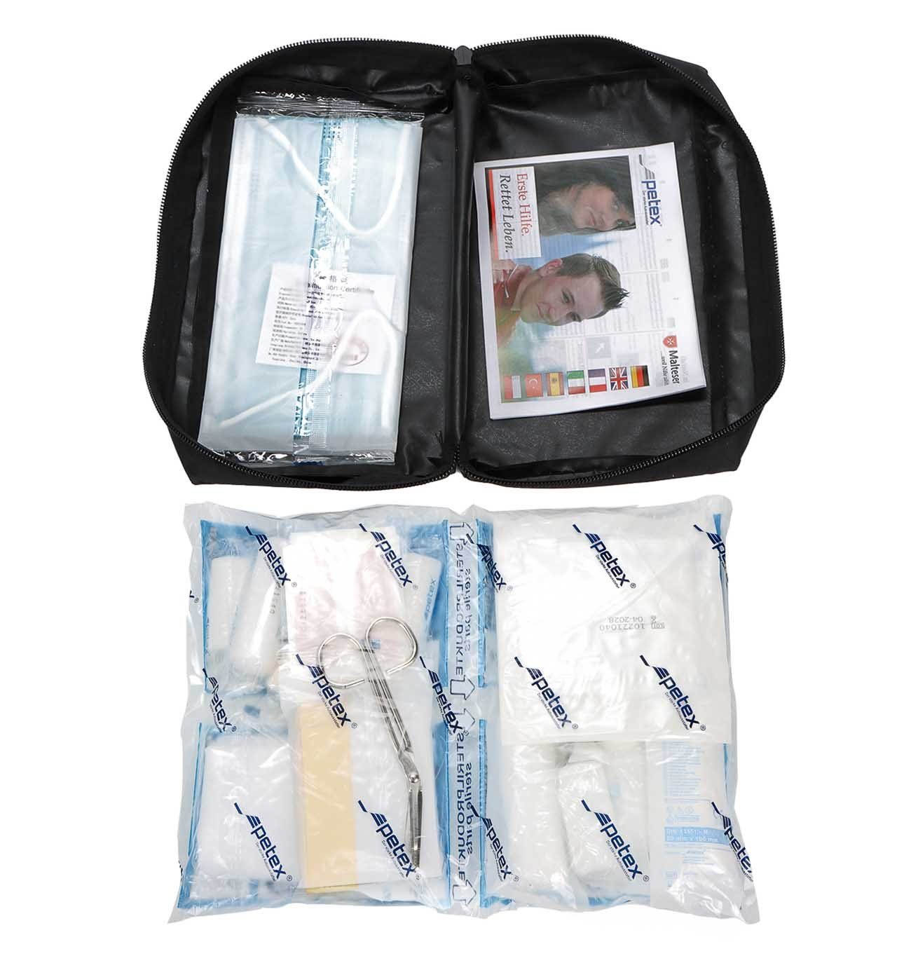 Petex KFZ-Verbandtasche Auto Erste Hilfe Set, (Inhalt nach DIN 13164:2022,  inkl. Verbandmaterial), Verbandskasten mit 42 Teilen