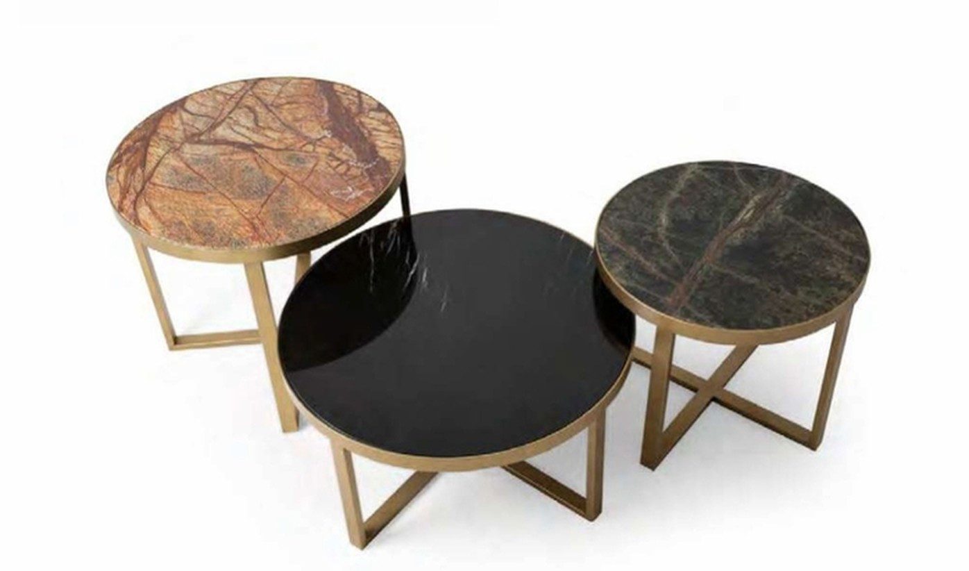 Couchtisch XLMOEBEL Glastisch mit Marmorimitation und Metallgestell