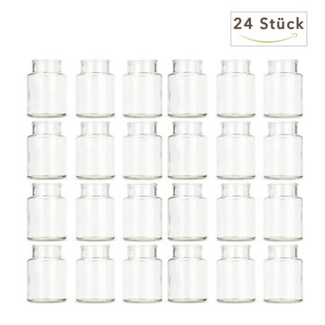 NaDeco Dekovase Apothekerflaschen, Packung mit 24 Stück, Maße ca. 10x7cm Deko-Glasflaschen