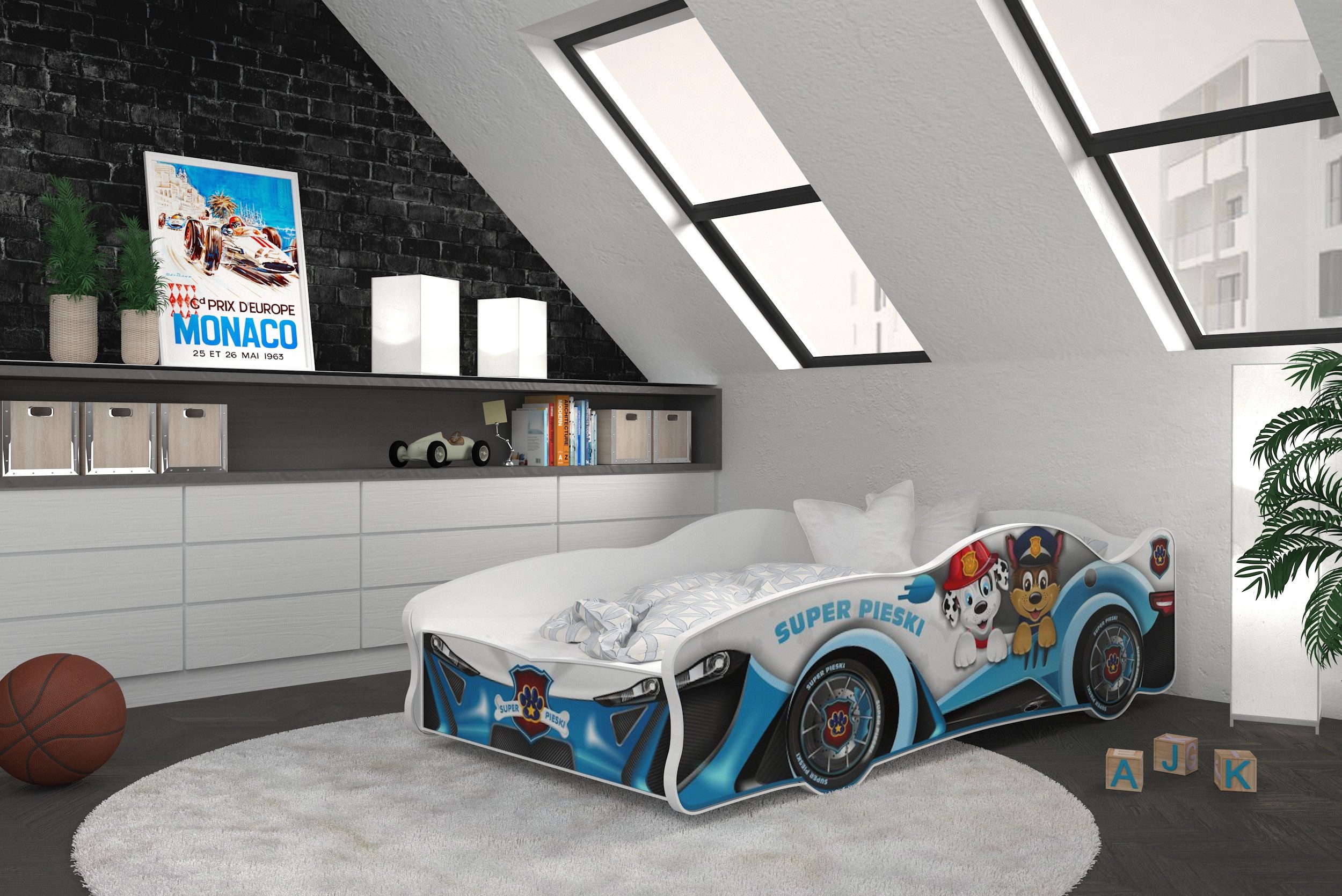 AJKmeble Autobett Kinderbett Jugendbett 80x160cm Gamerbett günstig online kaufen