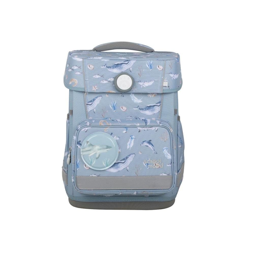 SCHOOL-MOOD® Schulrucksack Champion (Set, 7-tlg., mit Turnbeutel, Etui, Schlamperrolle, Brustbeutel, Brotdose, Patchies), 21 Liter, für Grundschule