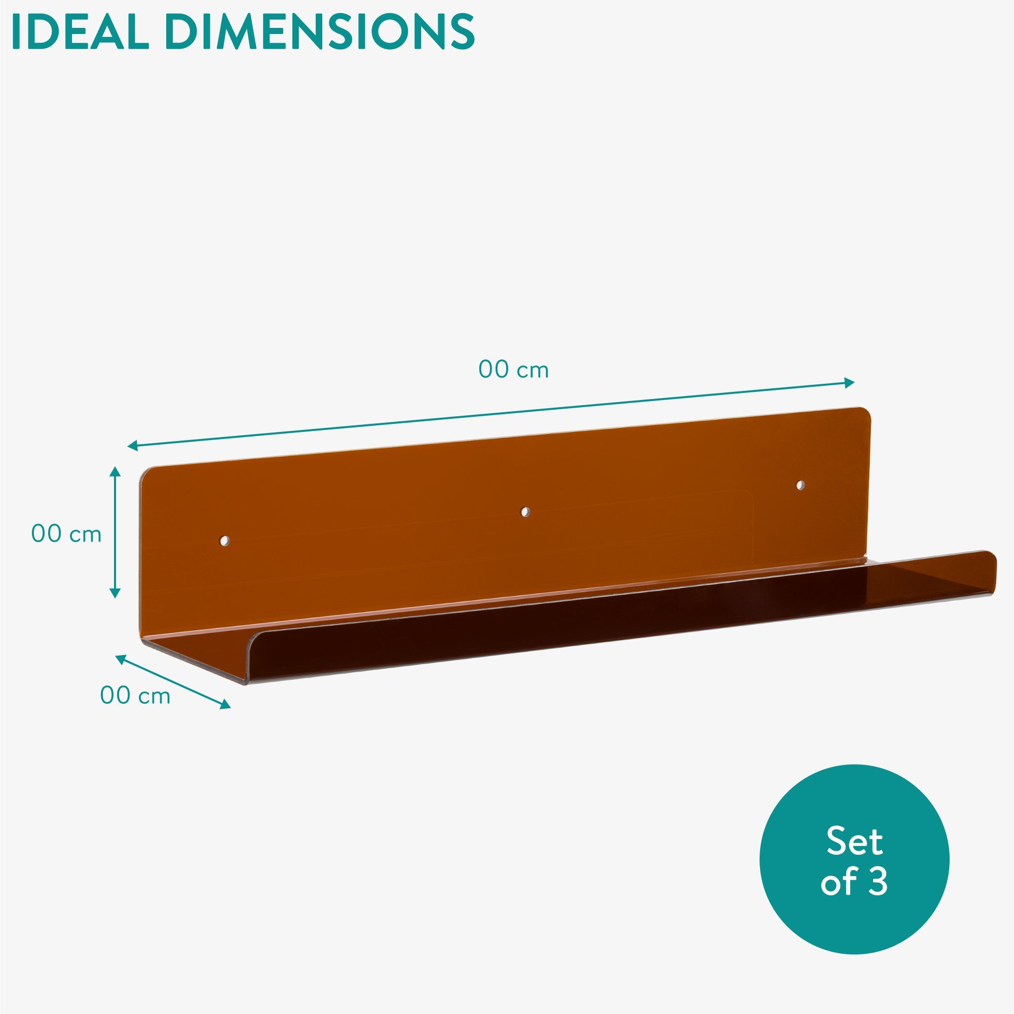 Plexiglas 38 Acryl - Wandregal Regal - Navaris cm - Regal x Set 3er 10 Wandregal