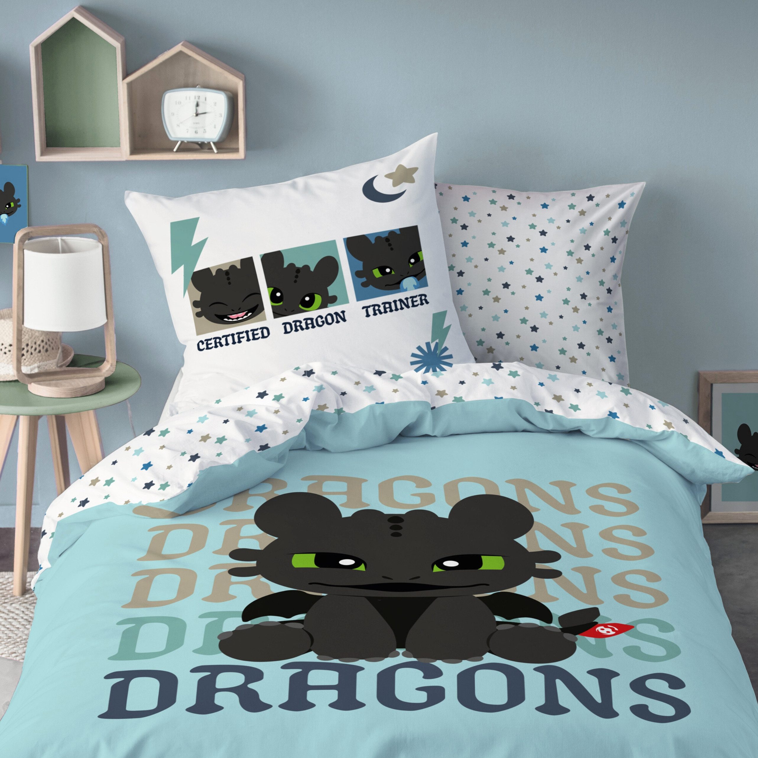 MTOnlinehandel Kinderbettwäsche Dragons Ohnezahn "Toothless Dreams" Renforc günstig online kaufen