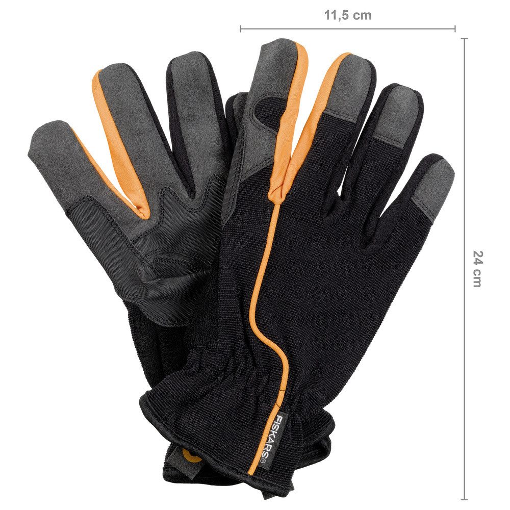 Fiskars Gartenpflege-Set Fiskars 1003478 Garten-Arbeitshandschuhe Schwarz/Orange 1 Paar