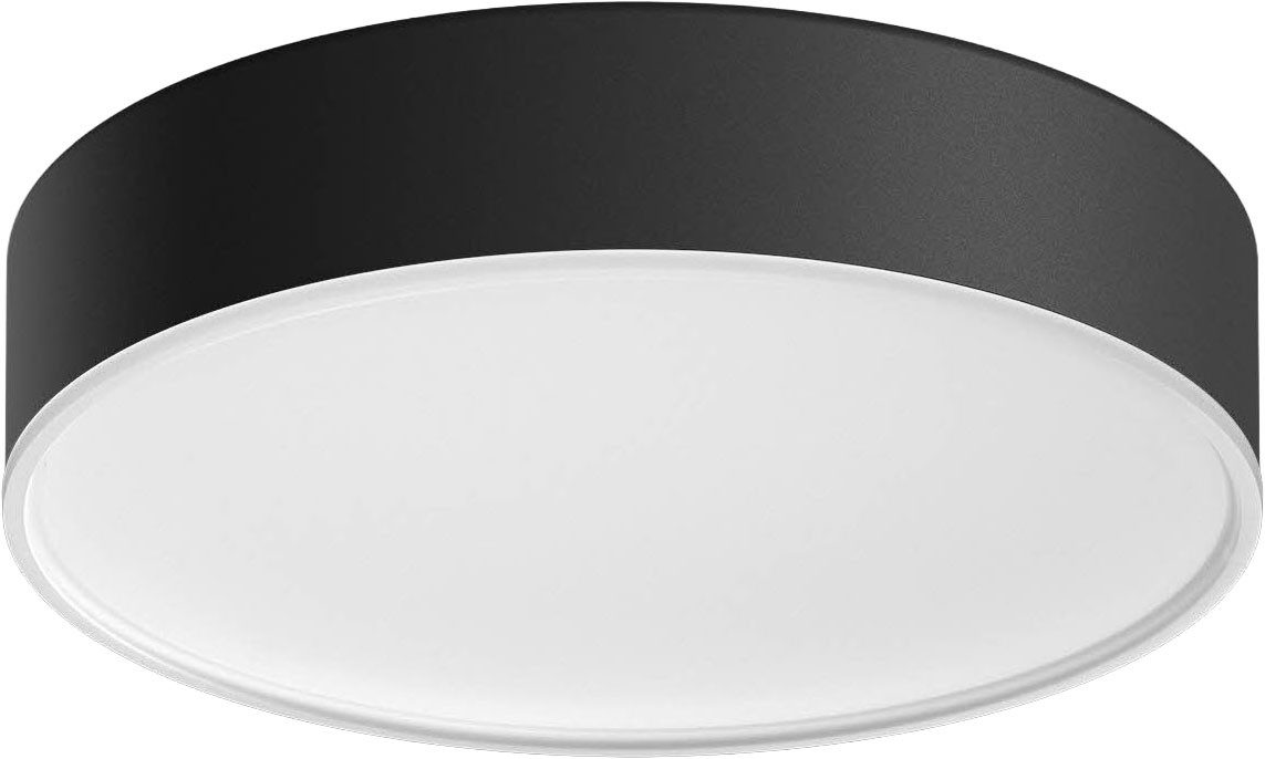 Philips Hue Smarte LED-Leuchte White Ambiance Enrave Deckenleuchte S schwarz, Abschaltautomatik, Bluetooth, CCT - über Fernbedienung, Dimmer, Dimmfunktion, Farbsteuerung, Fernbedienung, Infrarot inkl., Leuchtdauer einstellbar, Memoryfunktion, Nachtlichtfunktion, Smart Home, Timerfunktion, dimmbar über Fernbedienung, erweiterbar, mehrere Helligkeitsstufen, LED wechselbar, warmweiß - kaltweiß, inkl. Philips Hue Dimmschalter