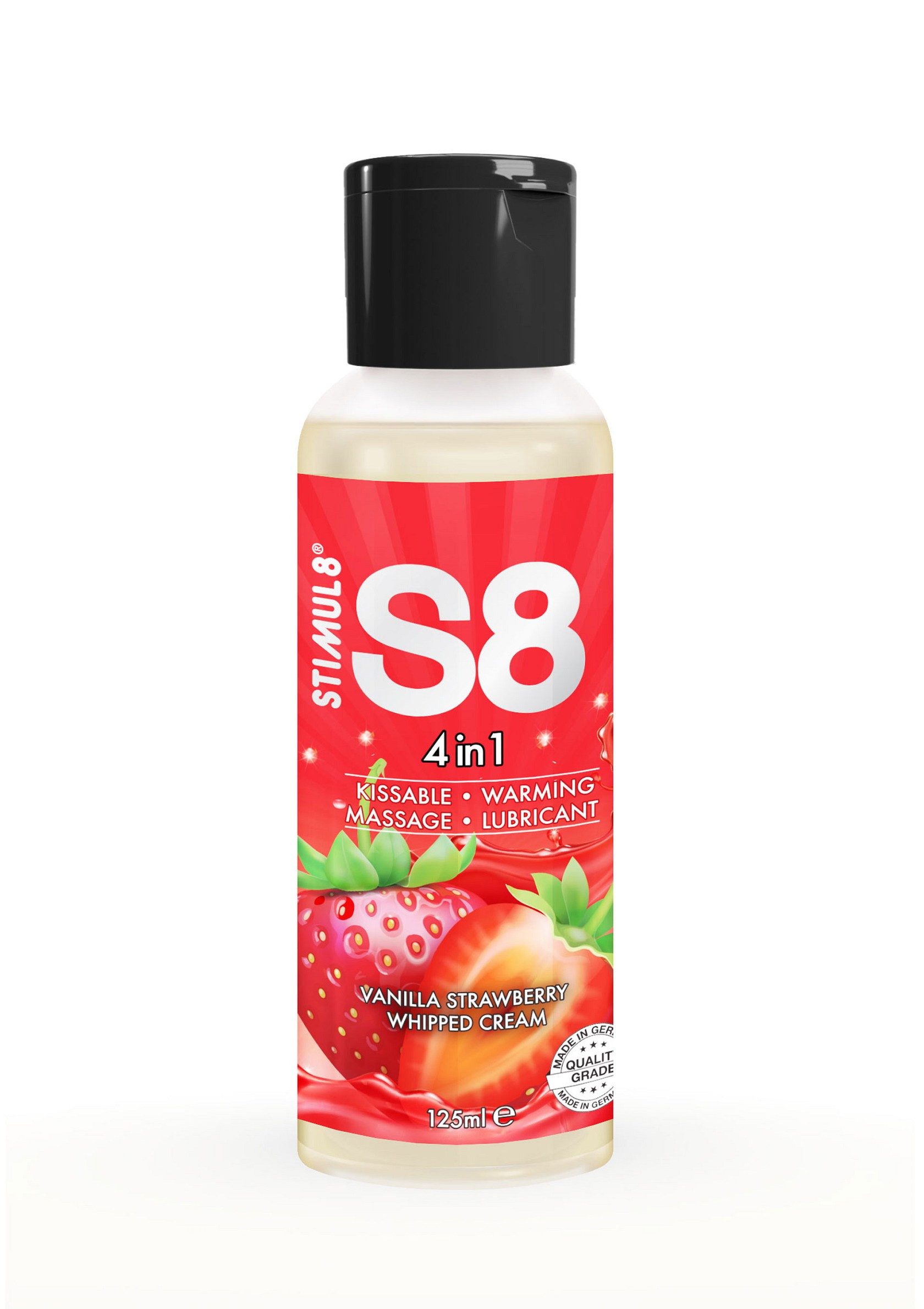 Gleitgel 4-in-1 Dessert Erdbeer, Vanille Geschmack Lube Gleitmittel 125ml