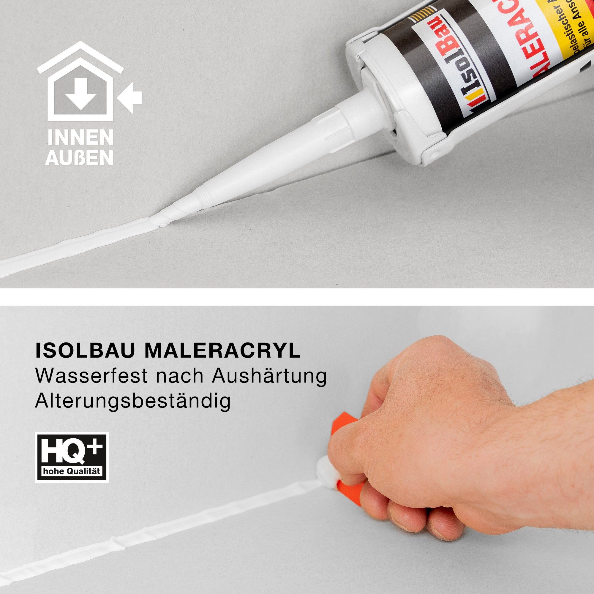 None Spachtelmasse Maleracryl Bauacryl 8 x 300 ml Acryl-Dichtstoff Innen- & Außenbereich, Mauerwerk Putz Gipskarton Beton Gasbeton Zement Holz Polystyrolschaum