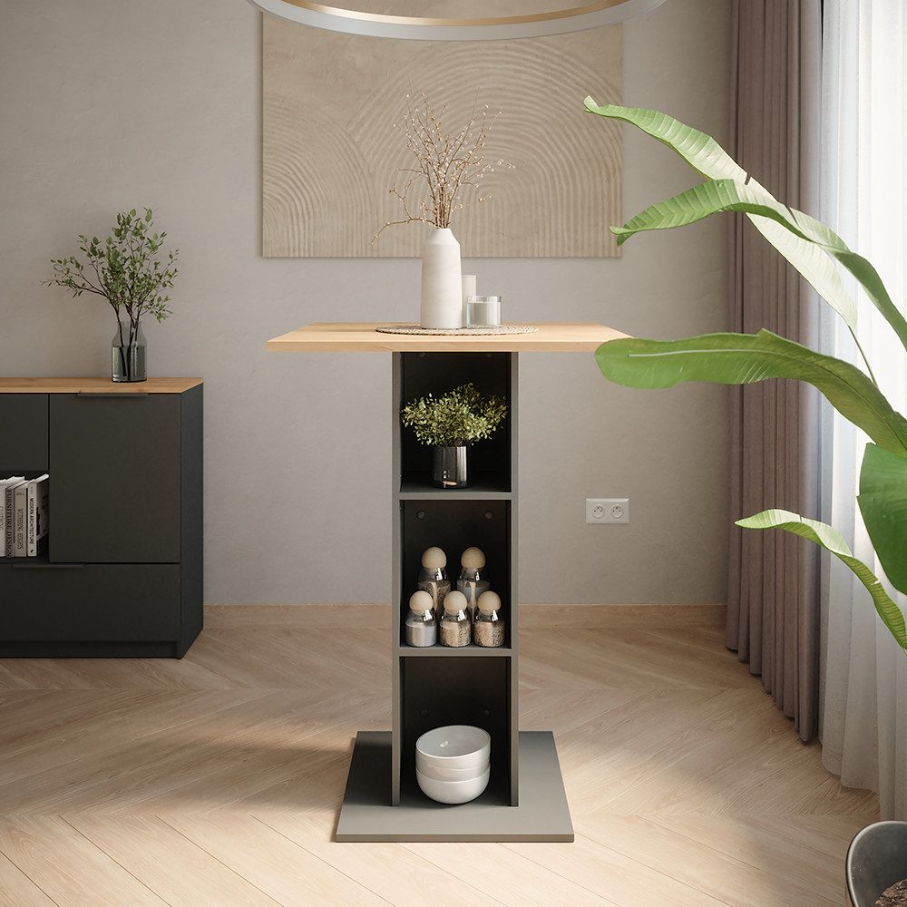 Vicco Bartisch Repose, Goldkraft Eiche/Anthrazit, 75 x 75 cm günstig online kaufen