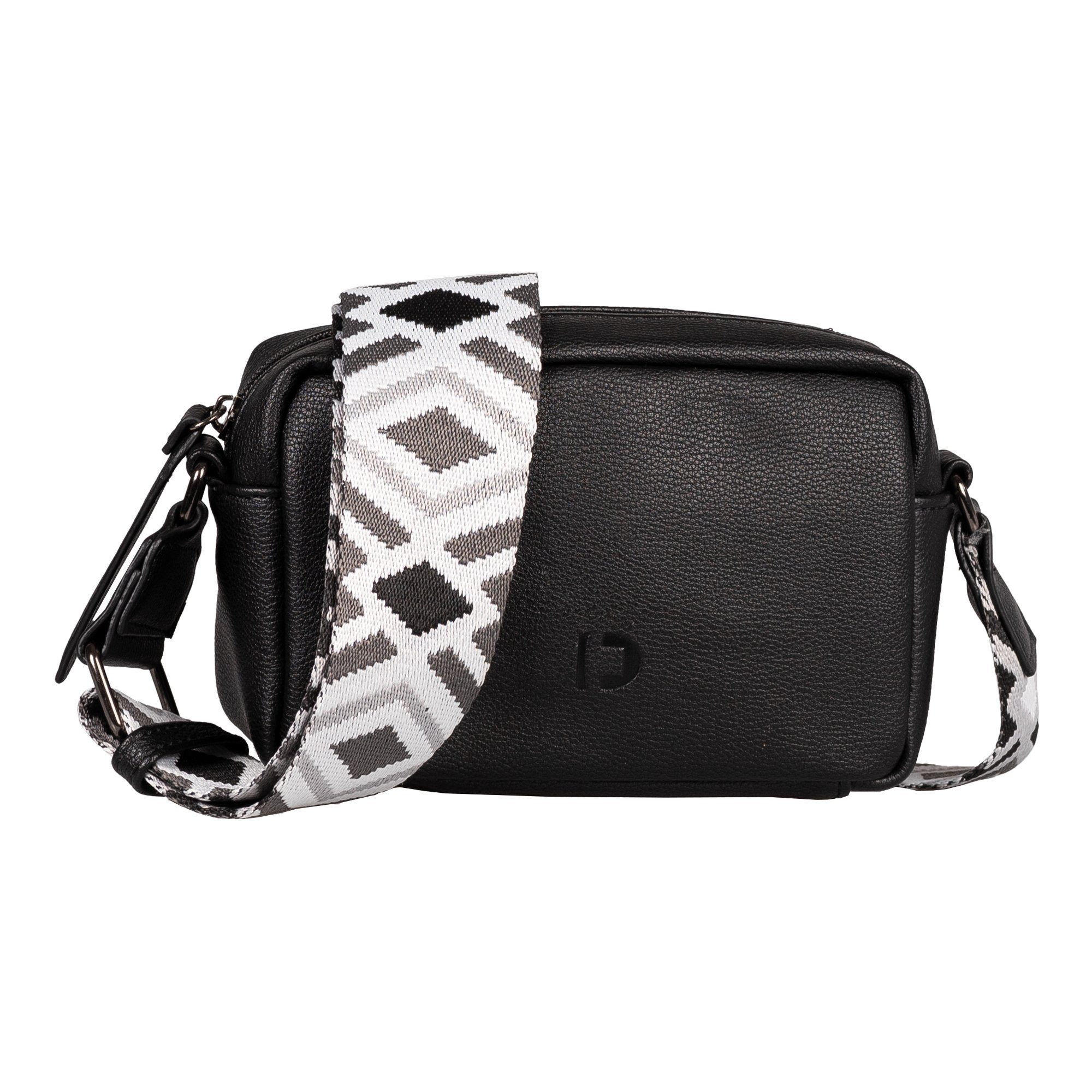 TOM TAILOR Denim Handtasche Mena, weiches Material und betont durch farbenfrohe Statement-Webgurte