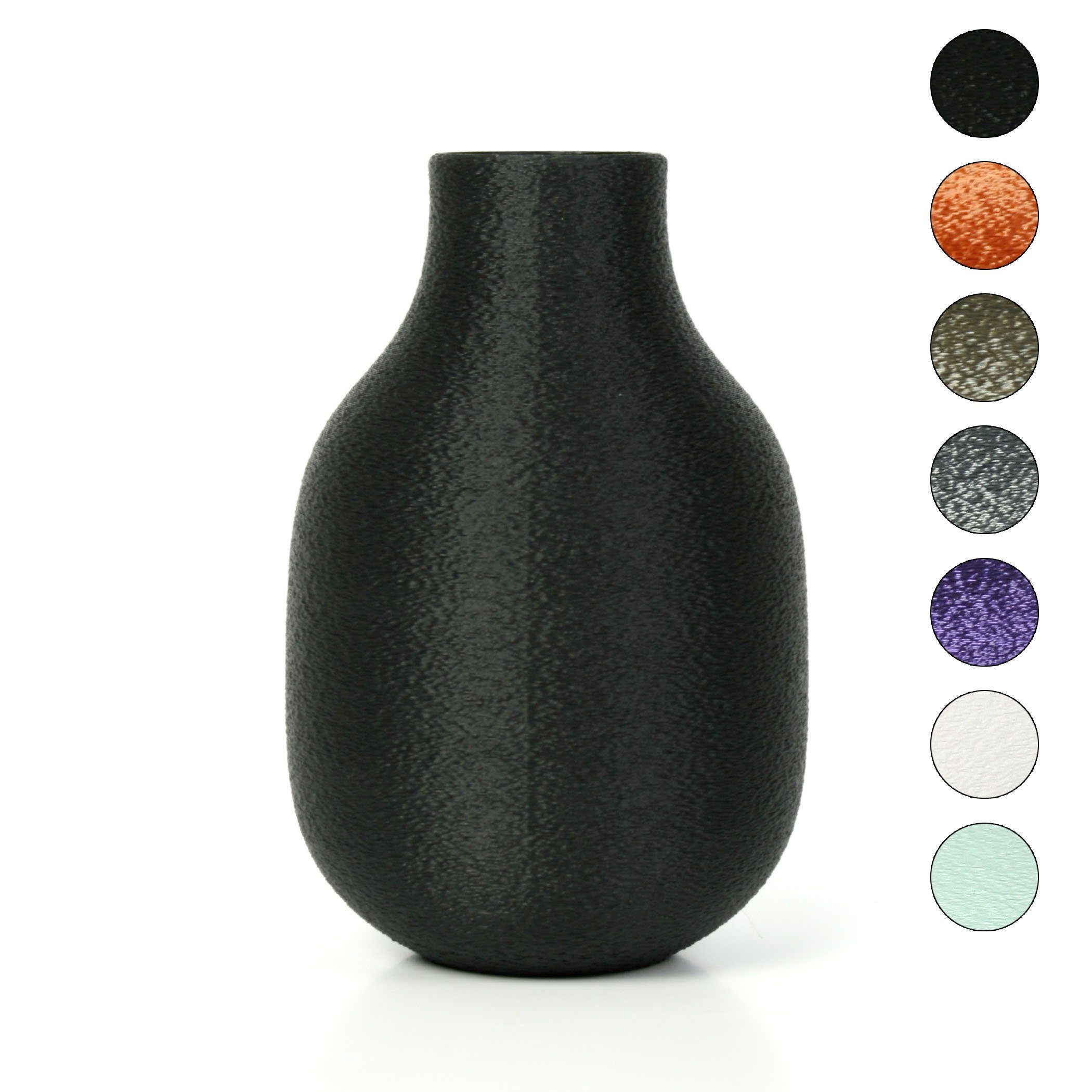 Bio-Kunststoff, bruchsicher aus Blumenvase & wasserdicht – Kreative Dekorative Feder Black nachwachsenden Dekovase Designer Vase aus Rohstoffen;