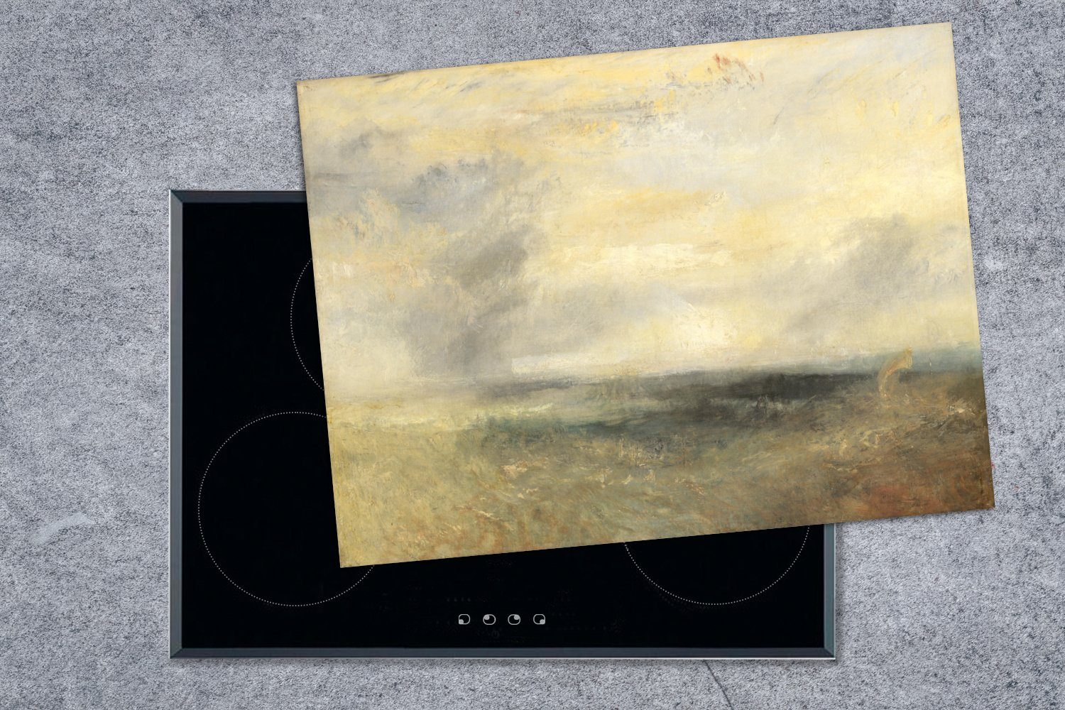 Form MuchoWow tlg), Sea nutzbar, Mallard Margate 70x52 William the Turner, von Vinyl, (1 Ceranfeldabdeckung Arbeitsfläche Gemälde Joseph Herdblende-/Abdeckplatte Mobile - cm,