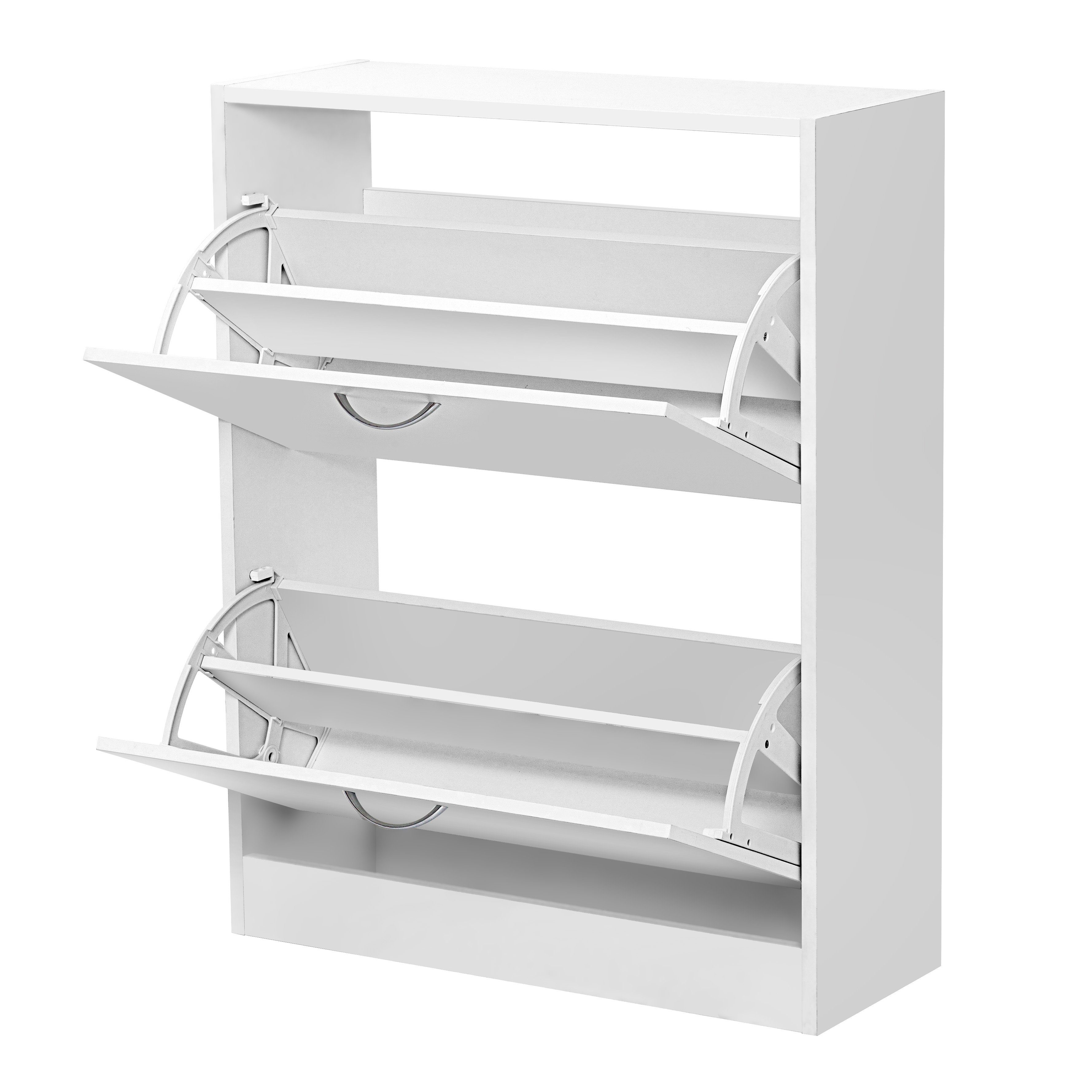 Mondeer Schuhschrank Verstellbarer Schuhkommode mit 2 Schublade, Verstellbar mit Stauraum, Praktisch, Weiß – Bild 4 von 5
