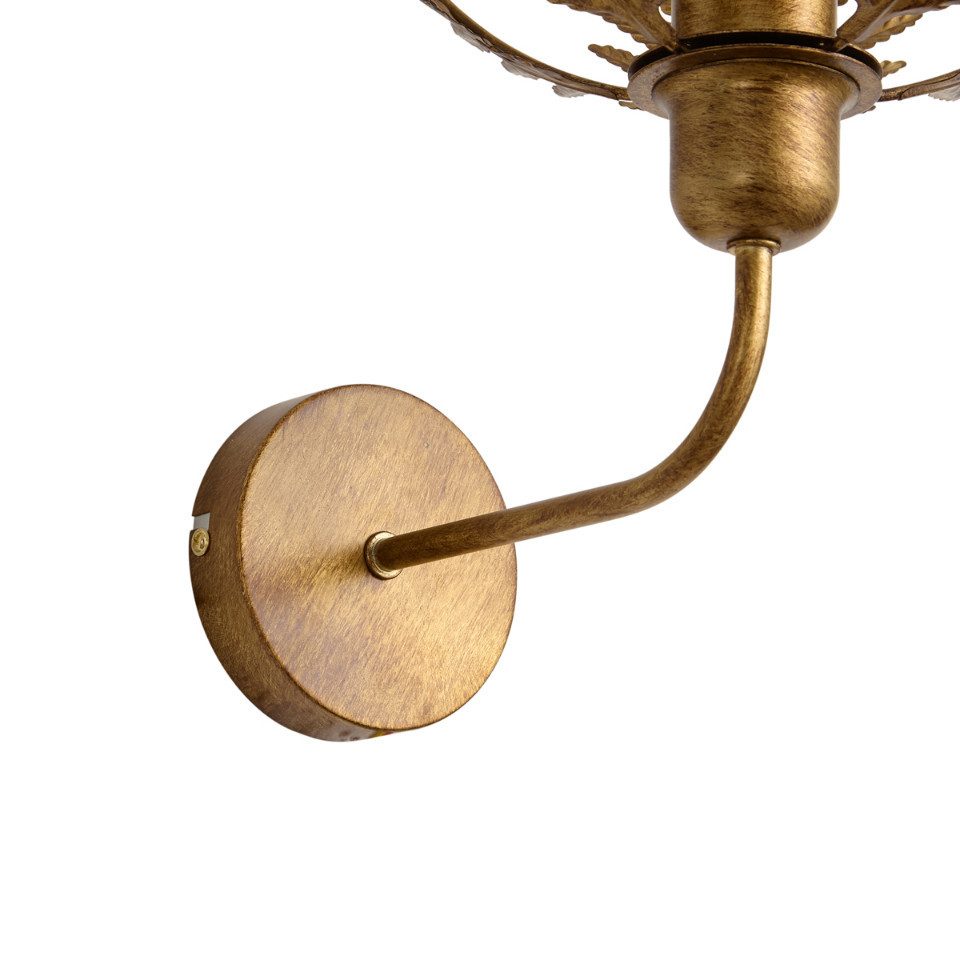 Qazqa Wandleuchte Botanica, ohne Leuchtmittel, Warmweiß, QAZQA Wand­leuchte, e27, Gold, Stahl, Landhaus