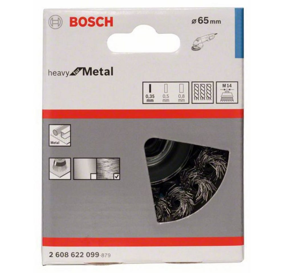 Thumbnail - BOSCH Schleifaufsatz Topfbürste, Stahl, gezopfter Draht, 65 mm, 0.35
