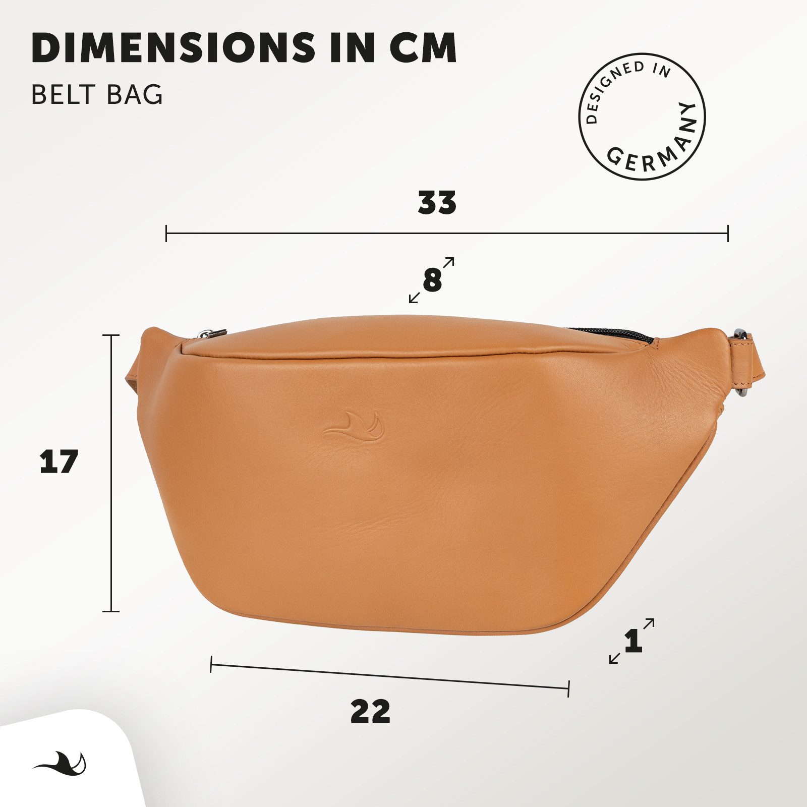 MANTA Bauchtasche Echtleder Belt Bag, stylische Bauchtasche zum Umhängen, Crossbody Bag, Echtes Leder