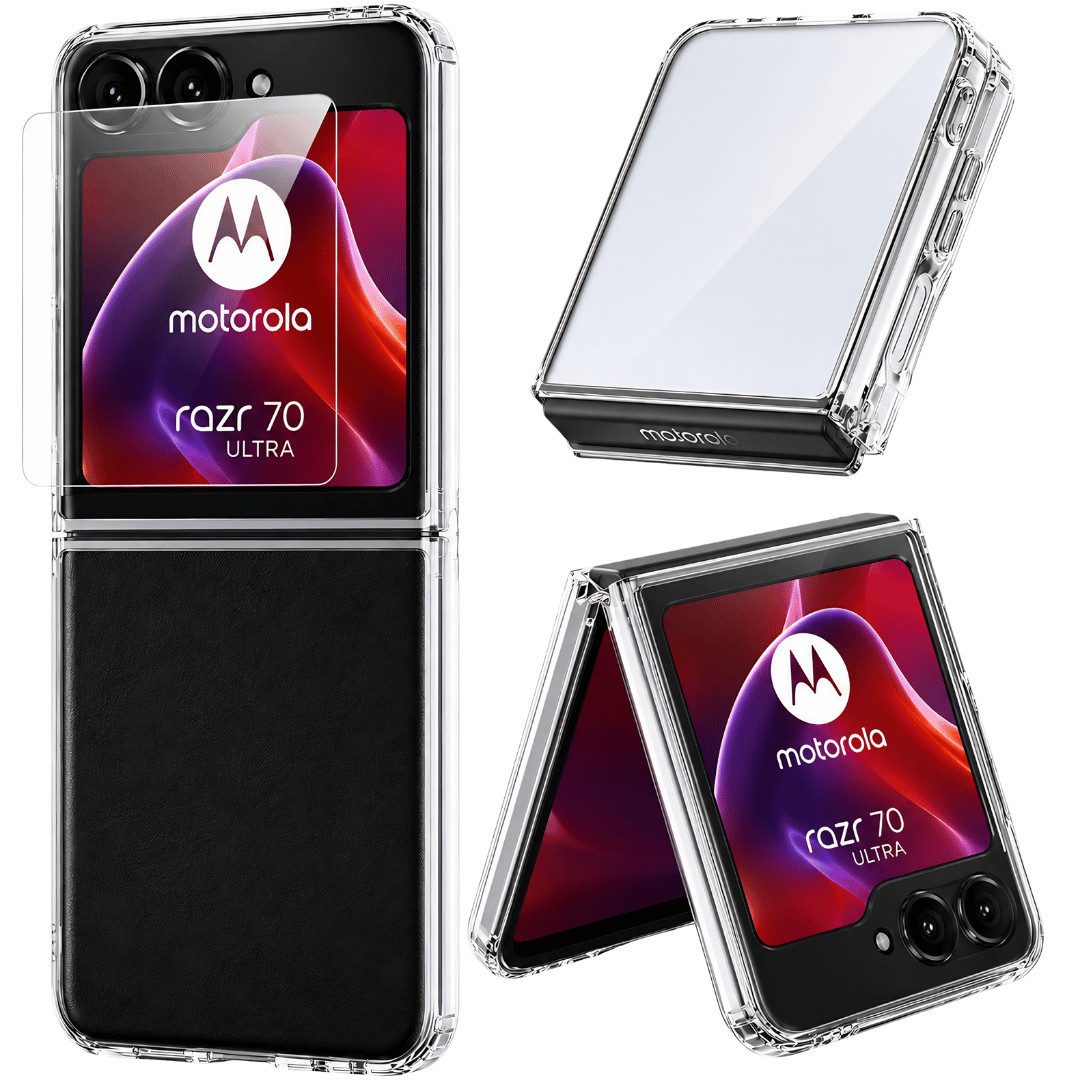 SmartUP Smartphone-Hülle + Schutzglas für Motorola Razr 70 Ultra Panzerfolie Display Full Case 7,00 Zoll, kompletter Rundumschutz