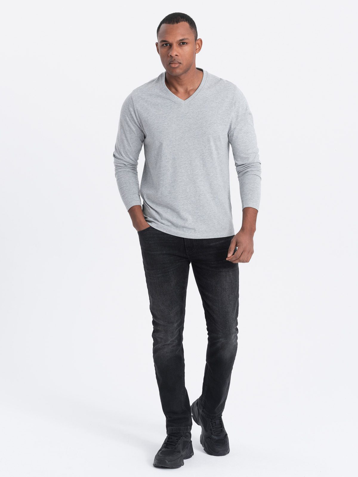 OMBRE Longsleeve Longsleeve für Herren mit V-Ausschnitt. – Bild 4 von 5