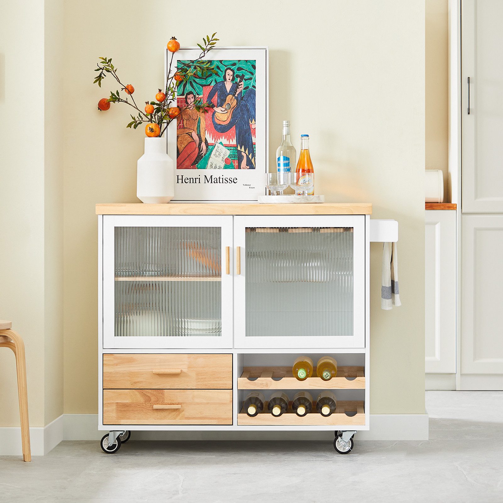 SoBuy Küchenwagen FKW114, Küchenschrank mit Arbeitsplatte günstig online kaufen