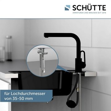 Schütte Spültischarmatur Design mit Geschirrbrause, ausziehbar, schwenkbar, Hochdruck