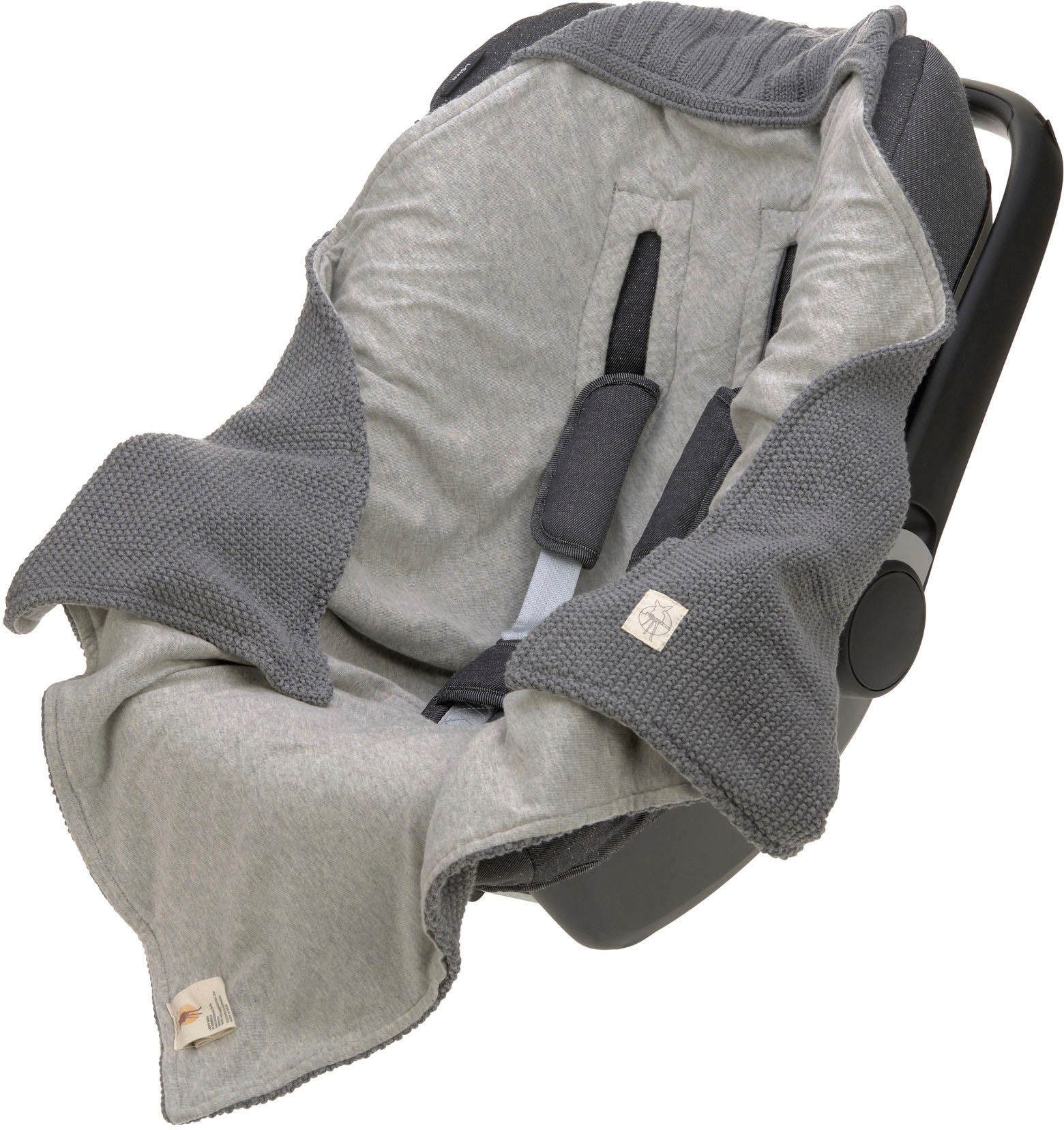 27262 Einschlagdecke Babyschale, LÄSSIG, made organic Einschlagdecke materials, BCS with für Anthrazit anthracite, GOTS durch zertifiziert