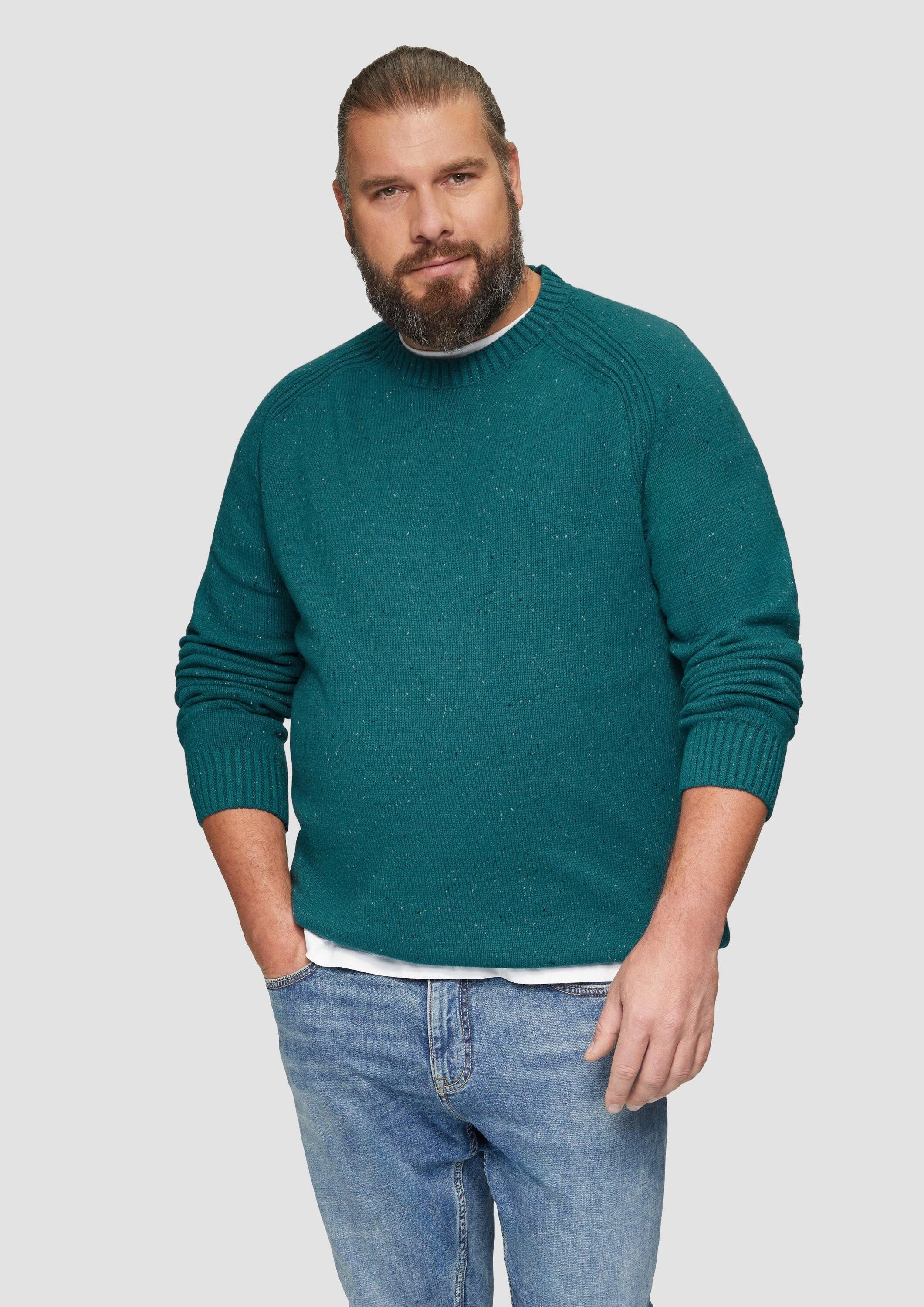 s.Oliver Longpullover Strickpullover Crew-Neck-Pullover mit Farbeffekt günstig online kaufen