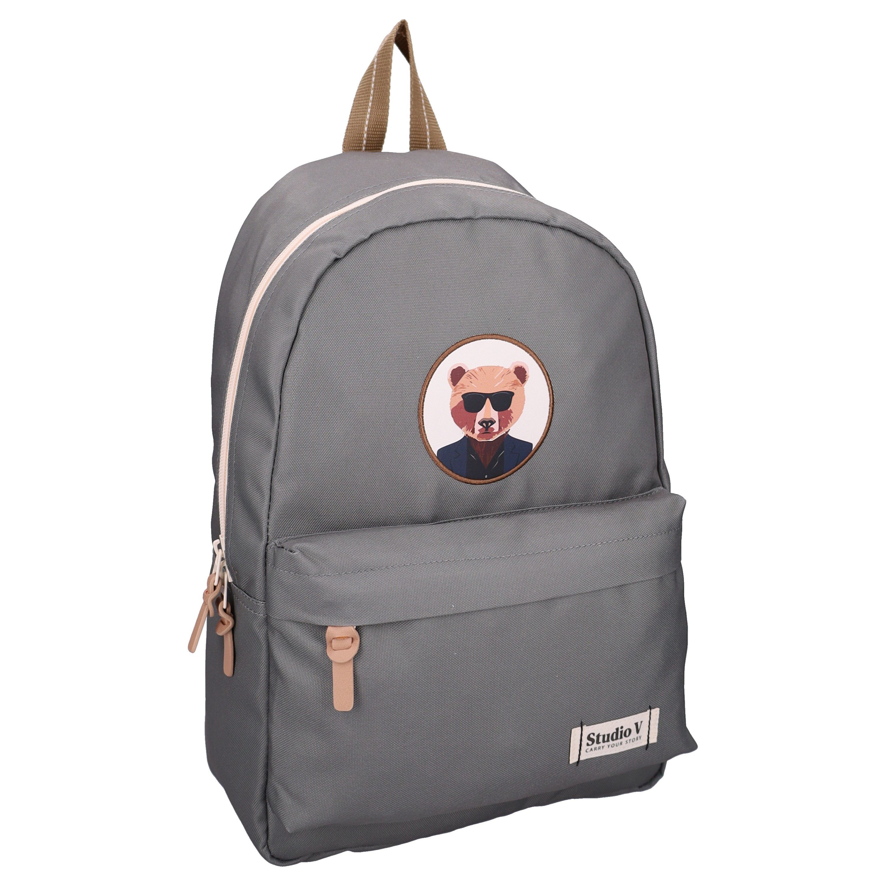 Studio V Rucksack Bear Business Backpack Schultasche Tagesrucksack 38 cm Freizeit Tasche