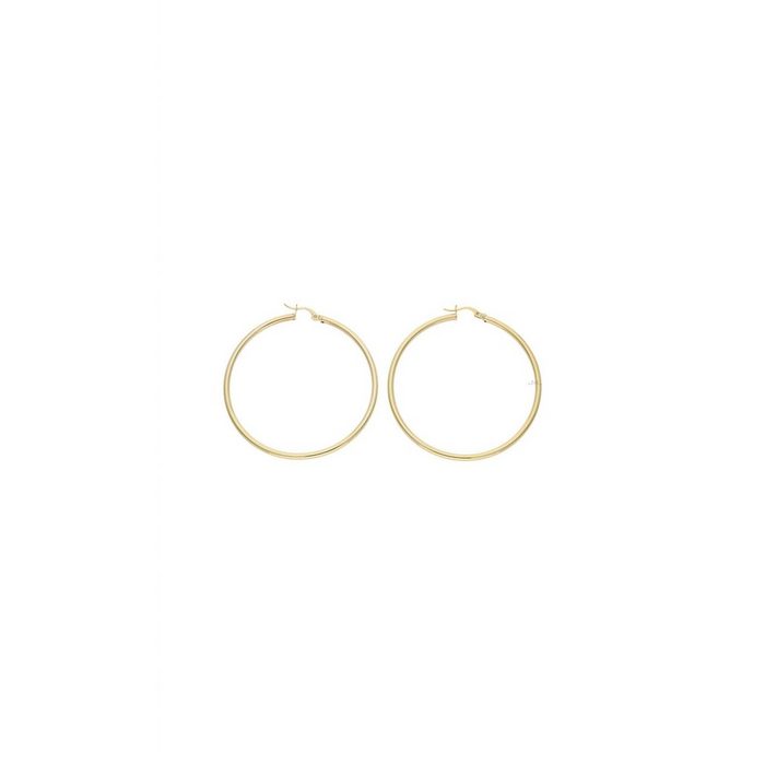 JuwelmaLux Paar Creolen Creolen Gold Ohrringe 57 mm (2-tlg) Damen Creolen Gold 585/000 inkl. Schmuckschachtel AN10575