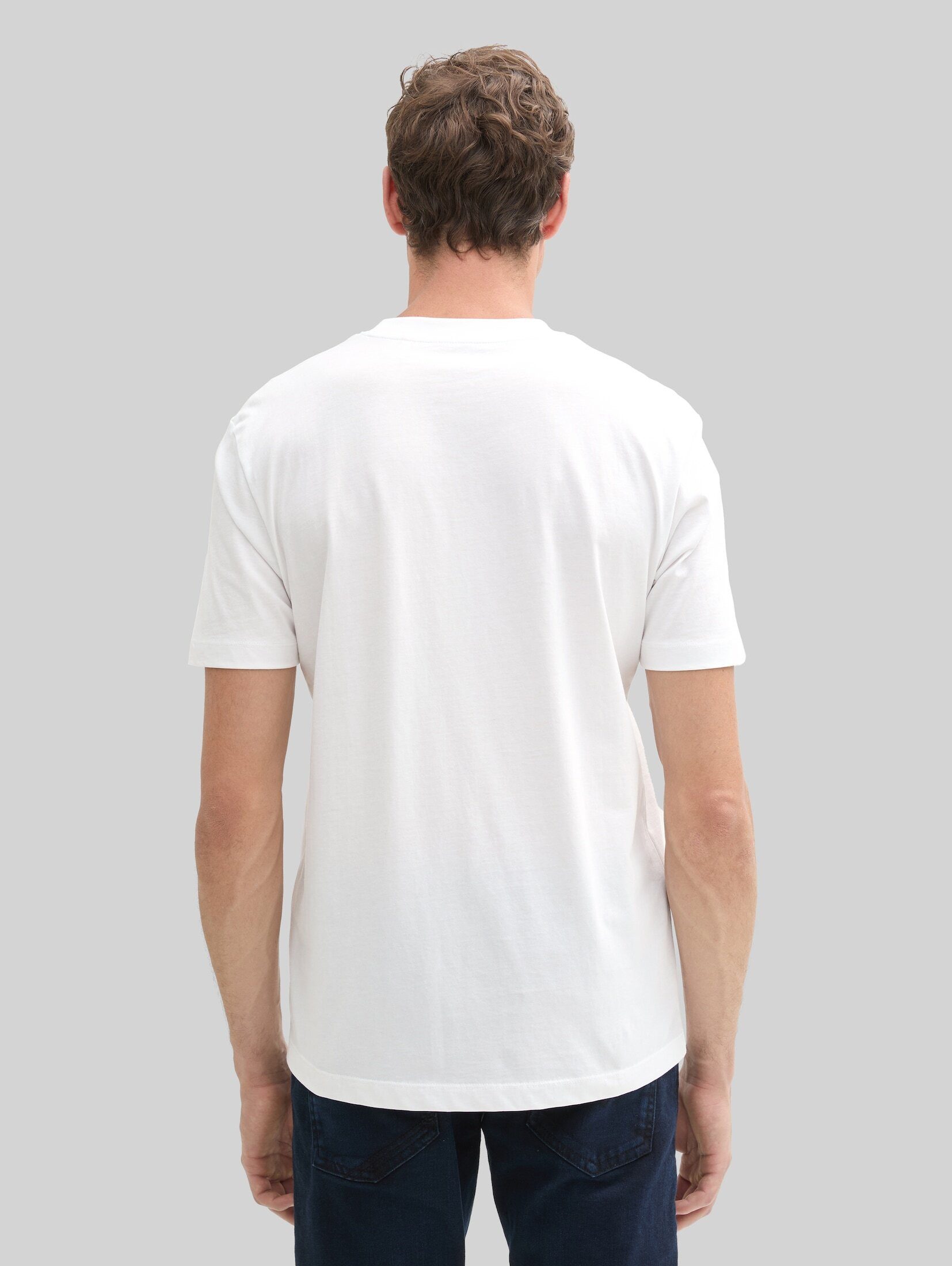 TOM TAILOR Denim T-Shirt T-Shirt (im Einserpack) Basic T-Shirt mit Logo-Print