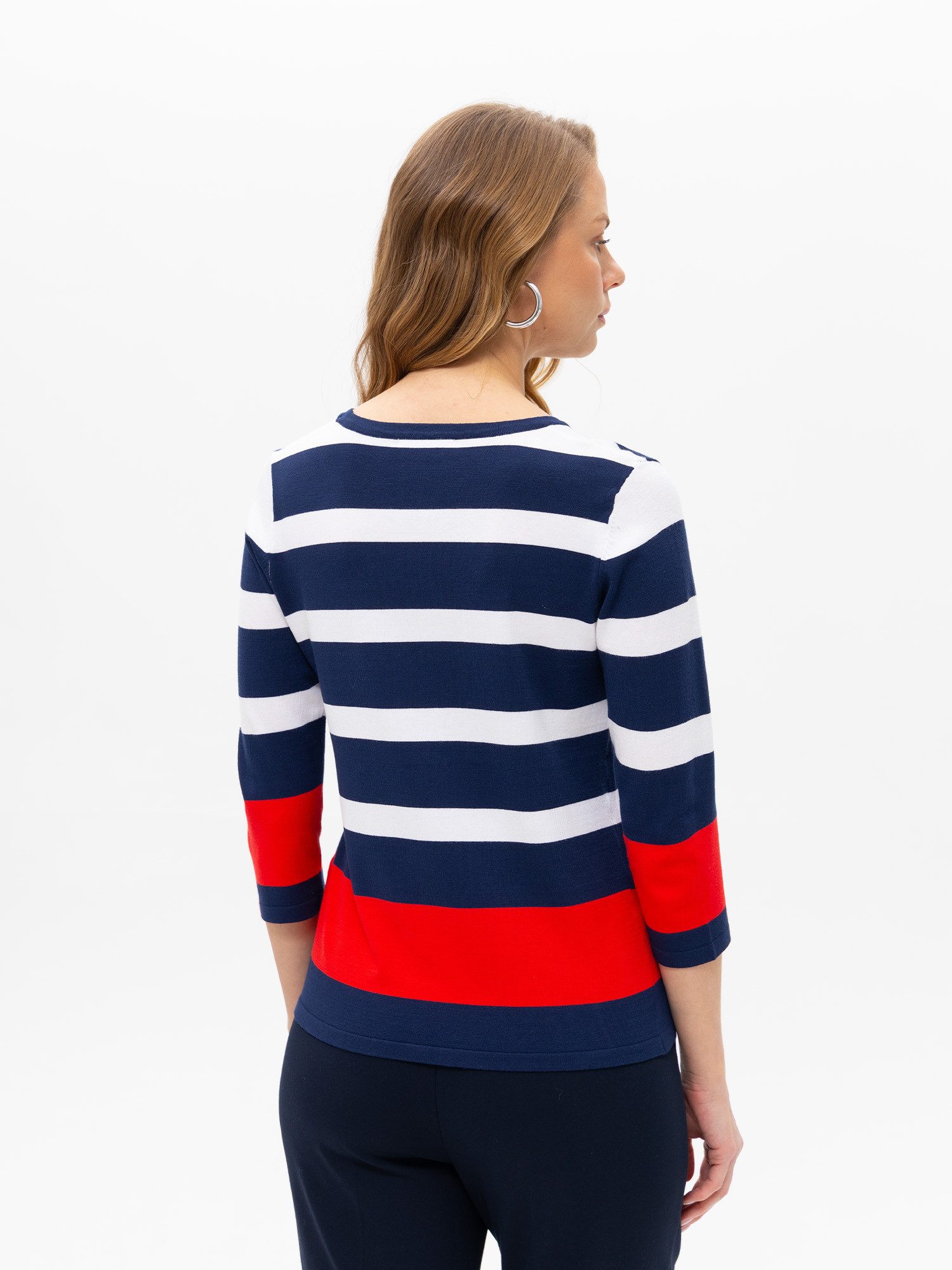 Passioni Strickpullover in blau- weiß gestreift Gestreiftes Strickshirt im günstig online kaufen