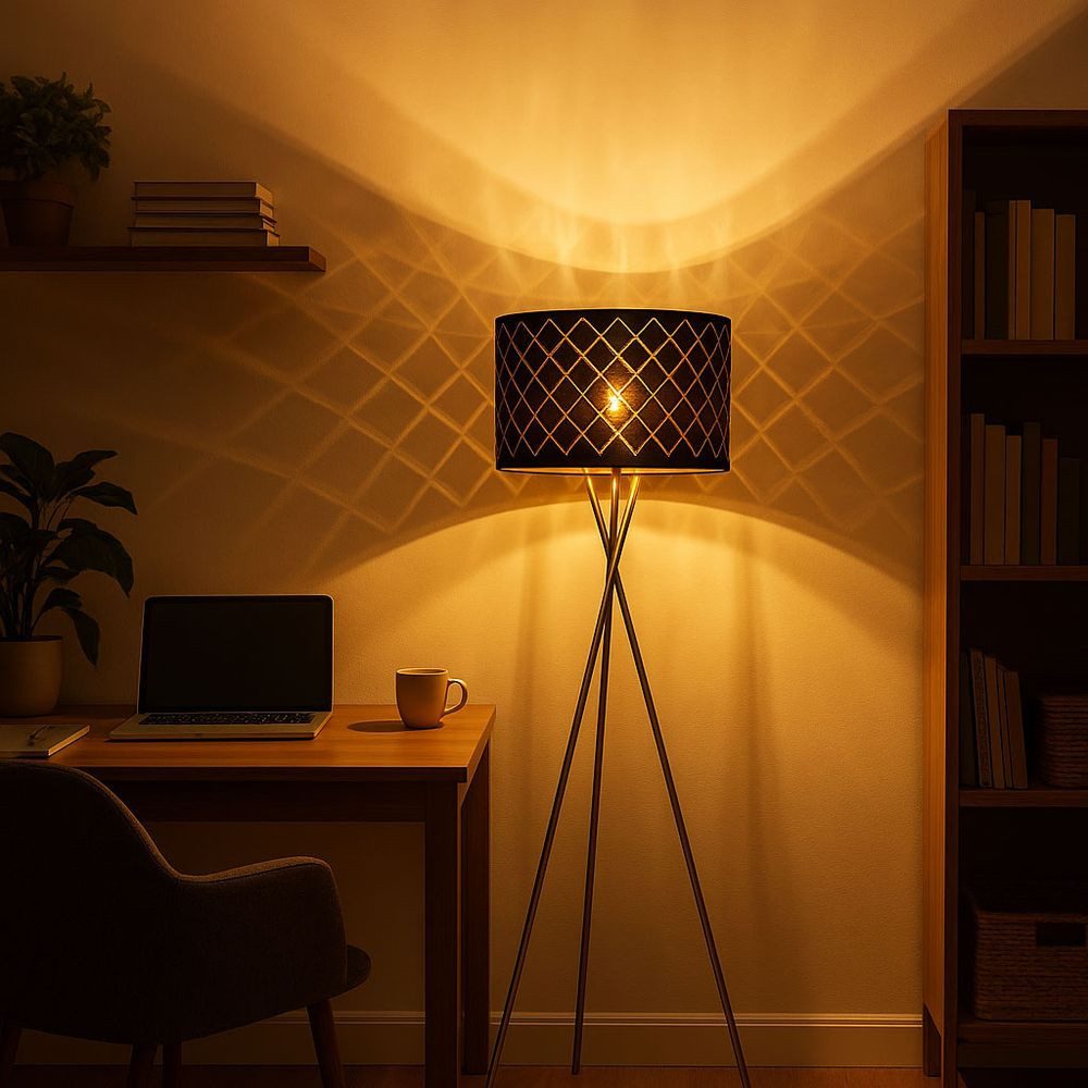 GLOBO LIGHTING LED Stehlampe, Leuchtmittel inklusive, Warmweiß, Steh Lampe Decken Fluter Wohn Zimmer Beleuchtung Textil