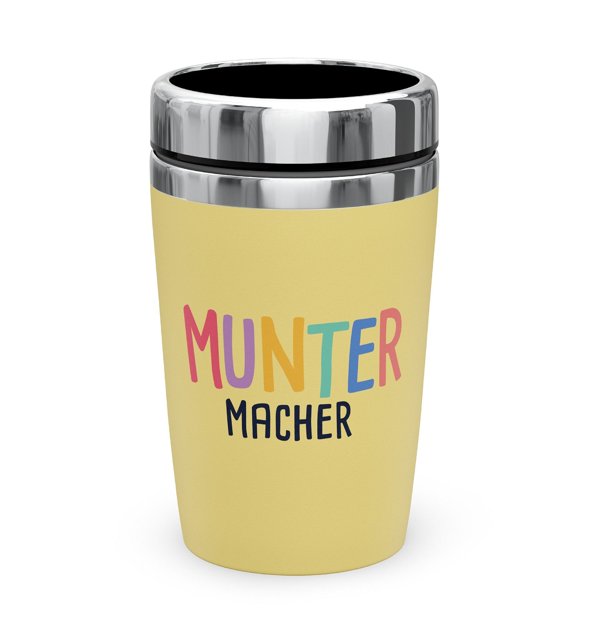 La Vida Thermobecher Thermobecher Isolierbecher Kaffeebecher To Go 240ml la vida Gelb, Material: Edelstahl, Kunststoff