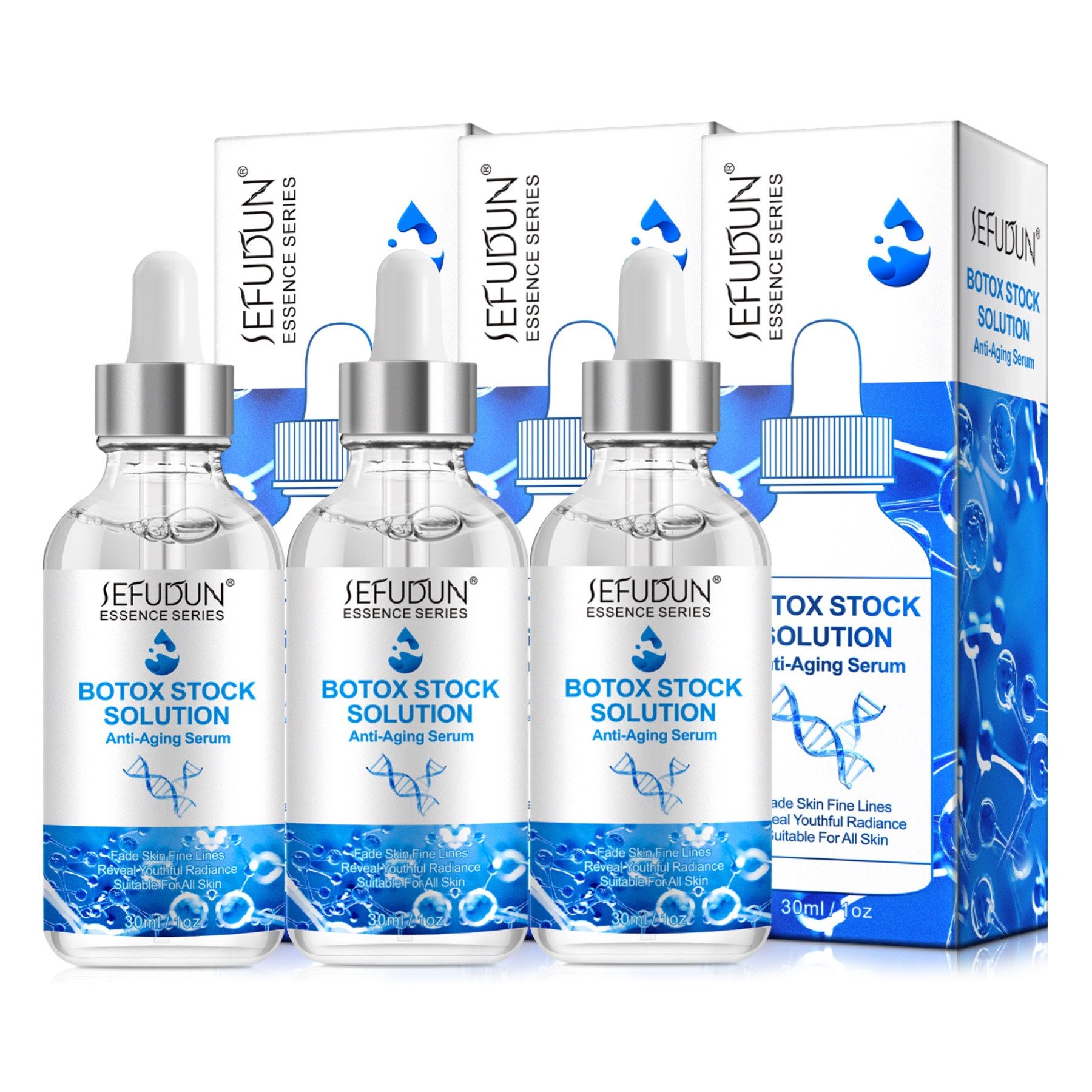ALIVER Gesichtsserum Anti-Aging Anti-Falten Serum für Gesicht Gesichtsserum Botox-Solution, 3-tlg., Gesichtsserum, Hautpflege, Gesicht, Aliver