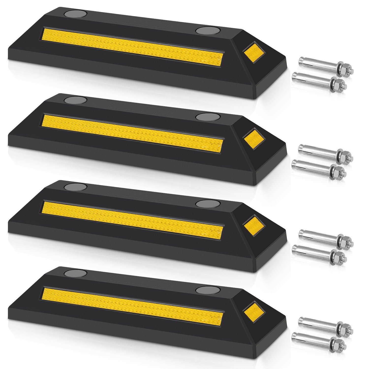 Clanmacy Absperrpfosten 4X Radstopper Parkstopper Garagenstopper Parkplatz Fahrzeugstopper
