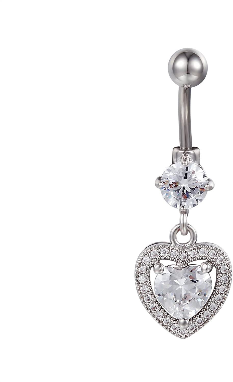 Bauchnabelpiercing Karisma Edelstahl Bauchnabelpiercing Anhänger Herz Banana Zirkonia